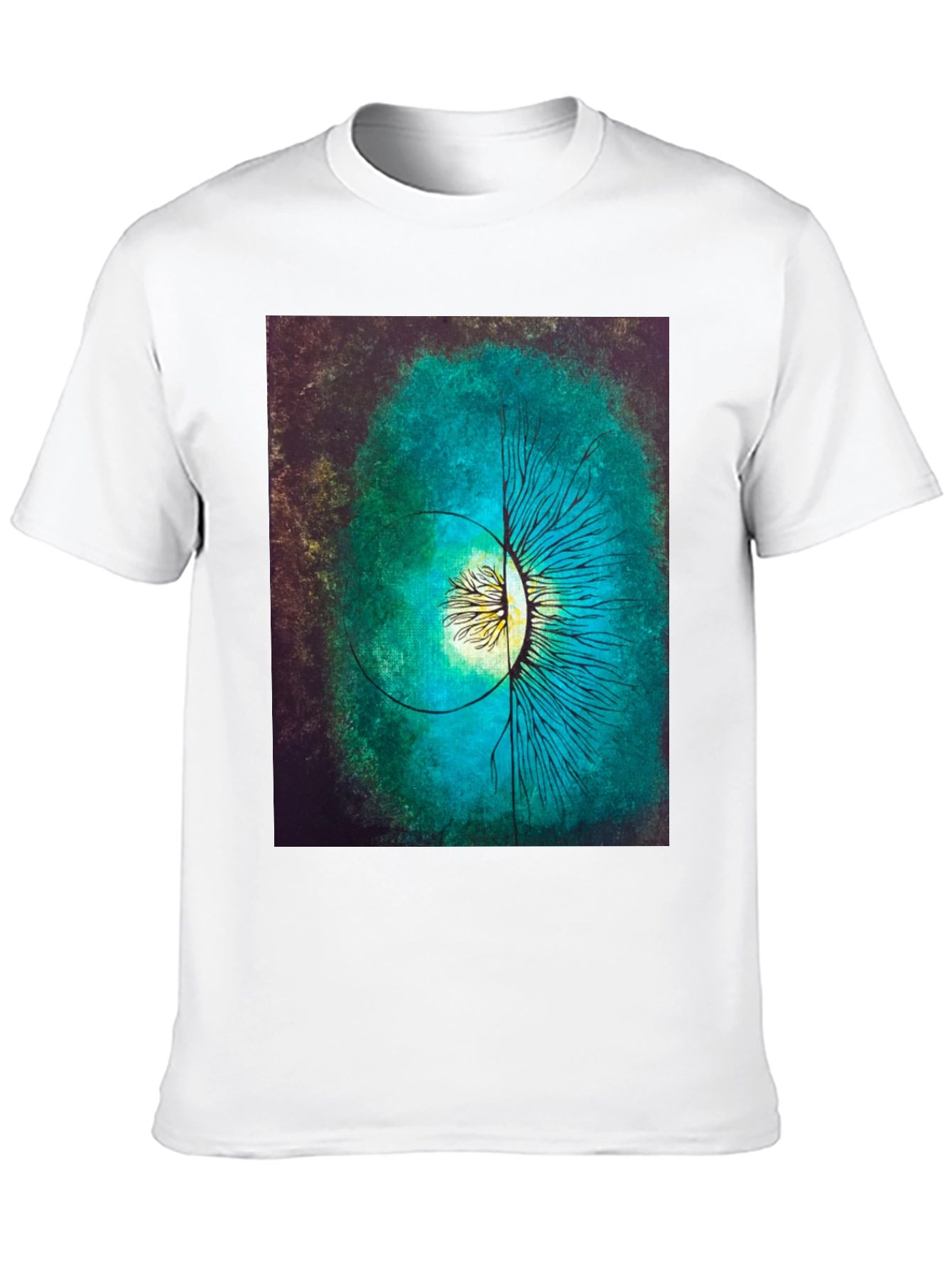 Abstract Tree Graphic Tee - Artistic Mens T-Shirt