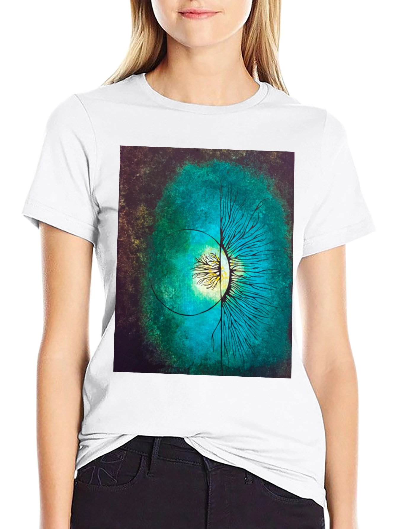 Abstract Tree Graphic Tee - Artistic Mens T-Shirt