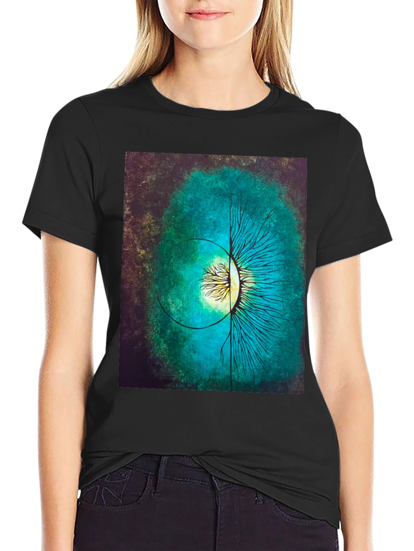 Abstract Tree Graphic Tee - Artistic Mens T-Shirt