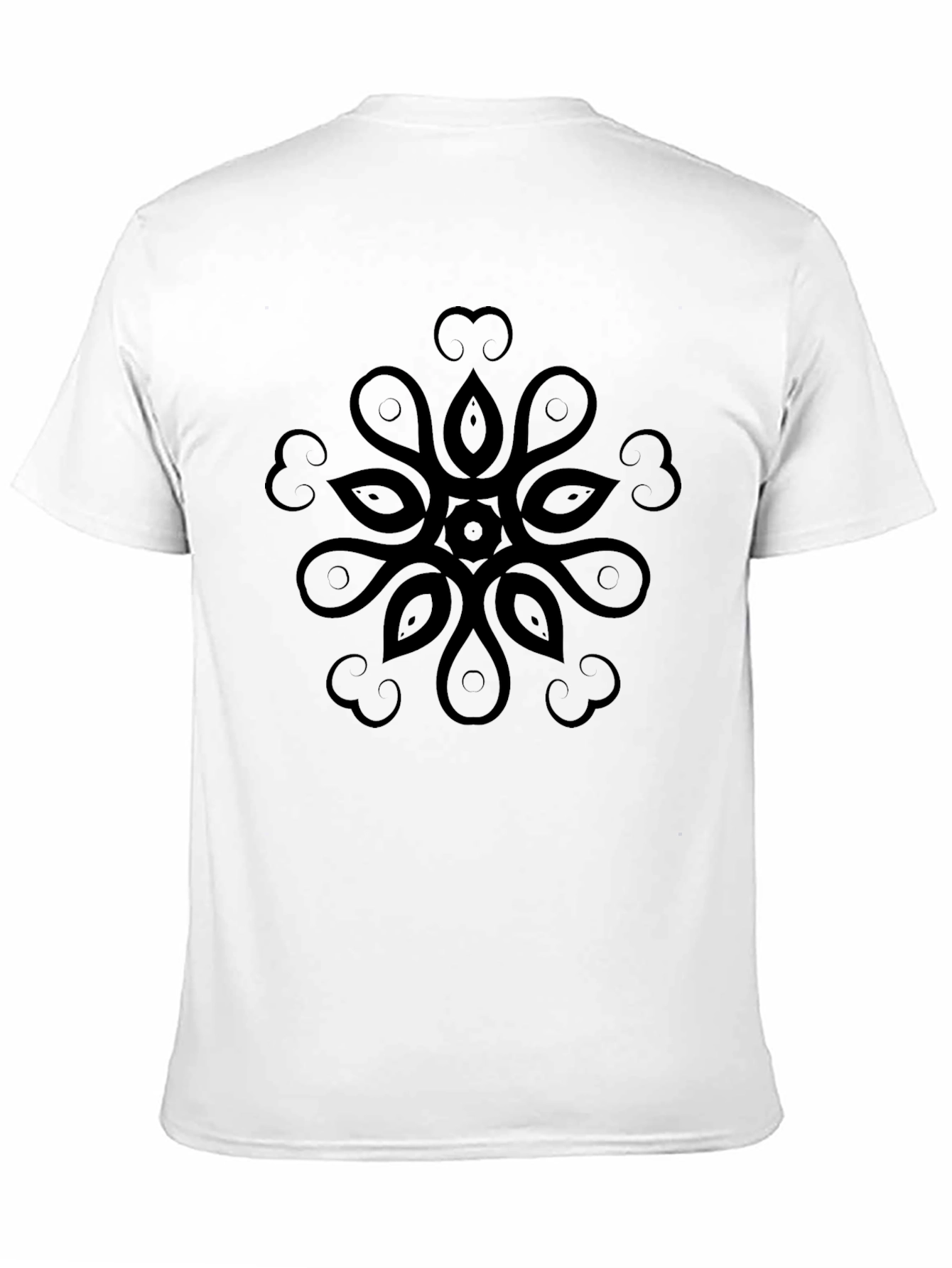 Mens Black Graphic Tee - Abstract Floral Design