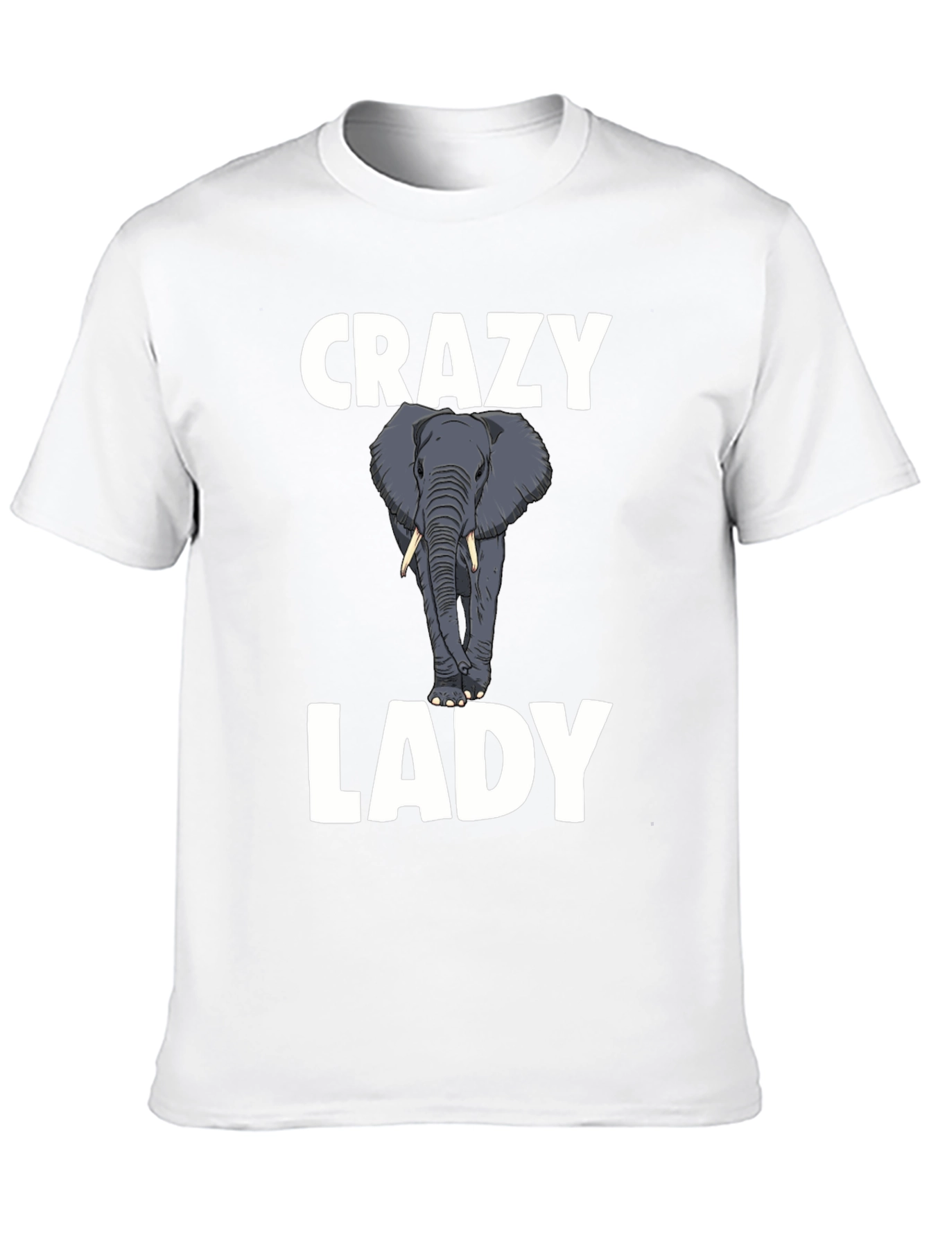 Crazy Elephant Lady Graphic T-Shirt - Black