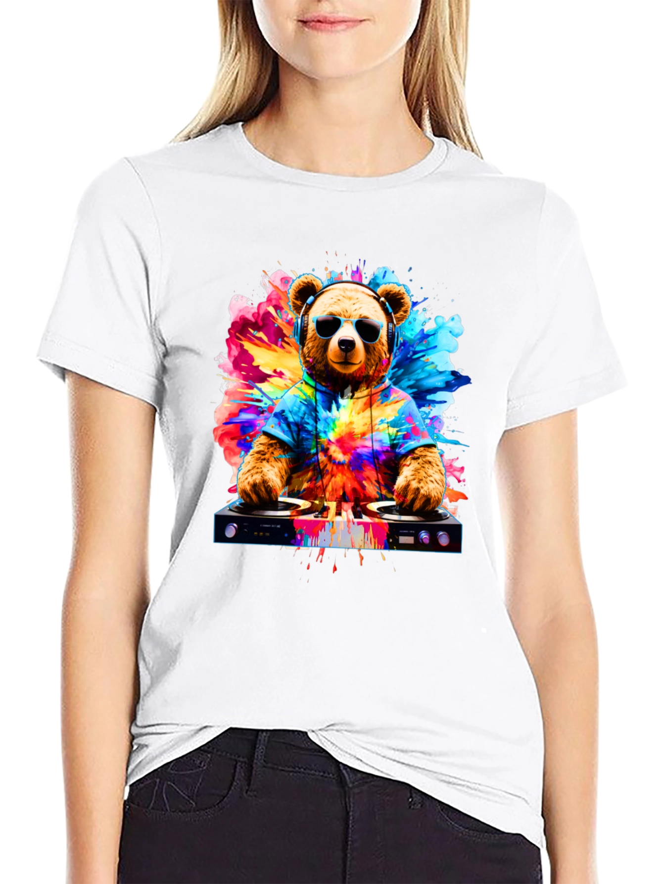 DJ Bear Graphic Tee - Party Animal Style