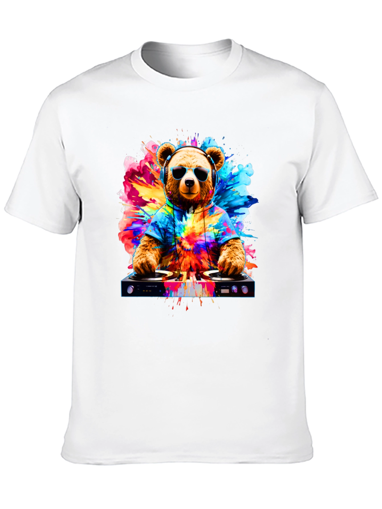DJ Bear Graphic Tee - Party Animal Style