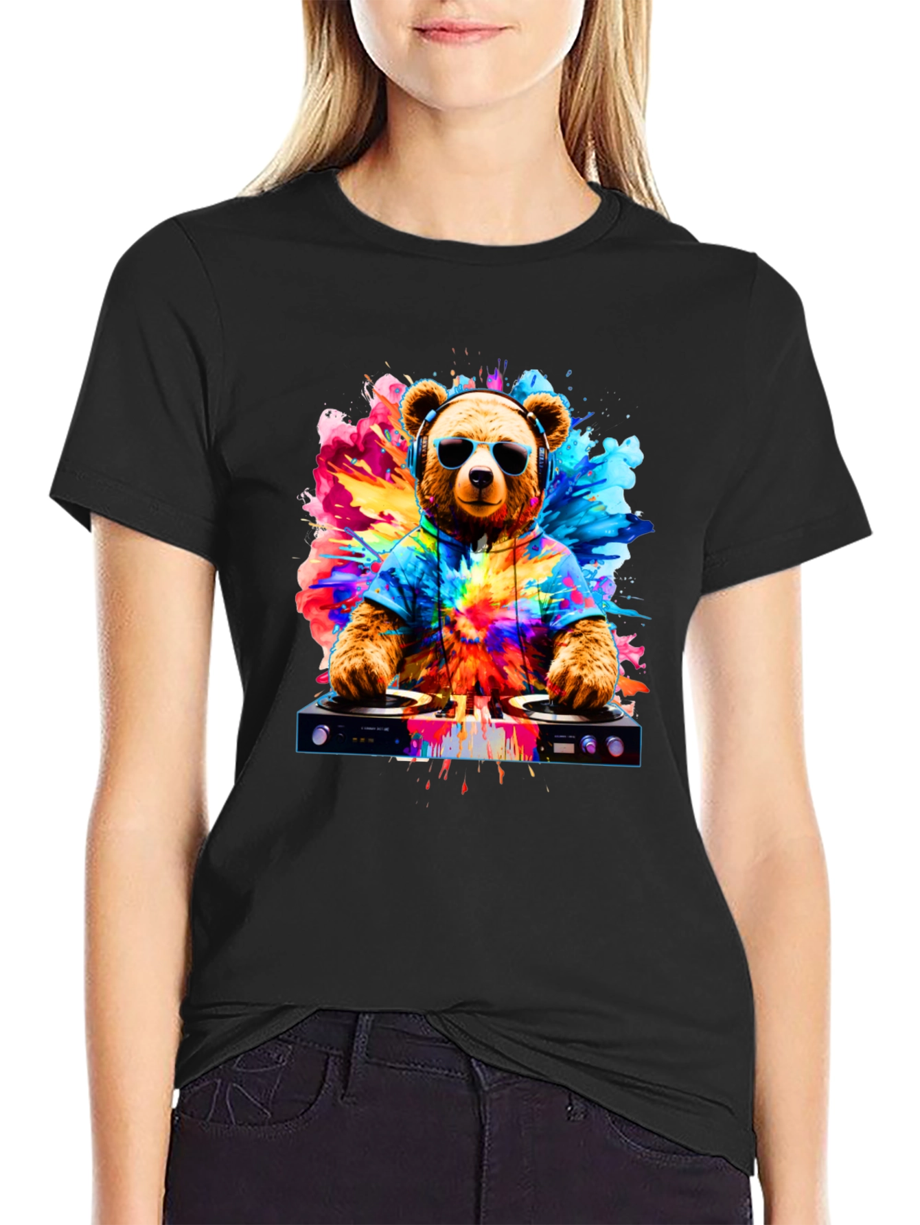 DJ Bear Graphic Tee - Party Animal Style