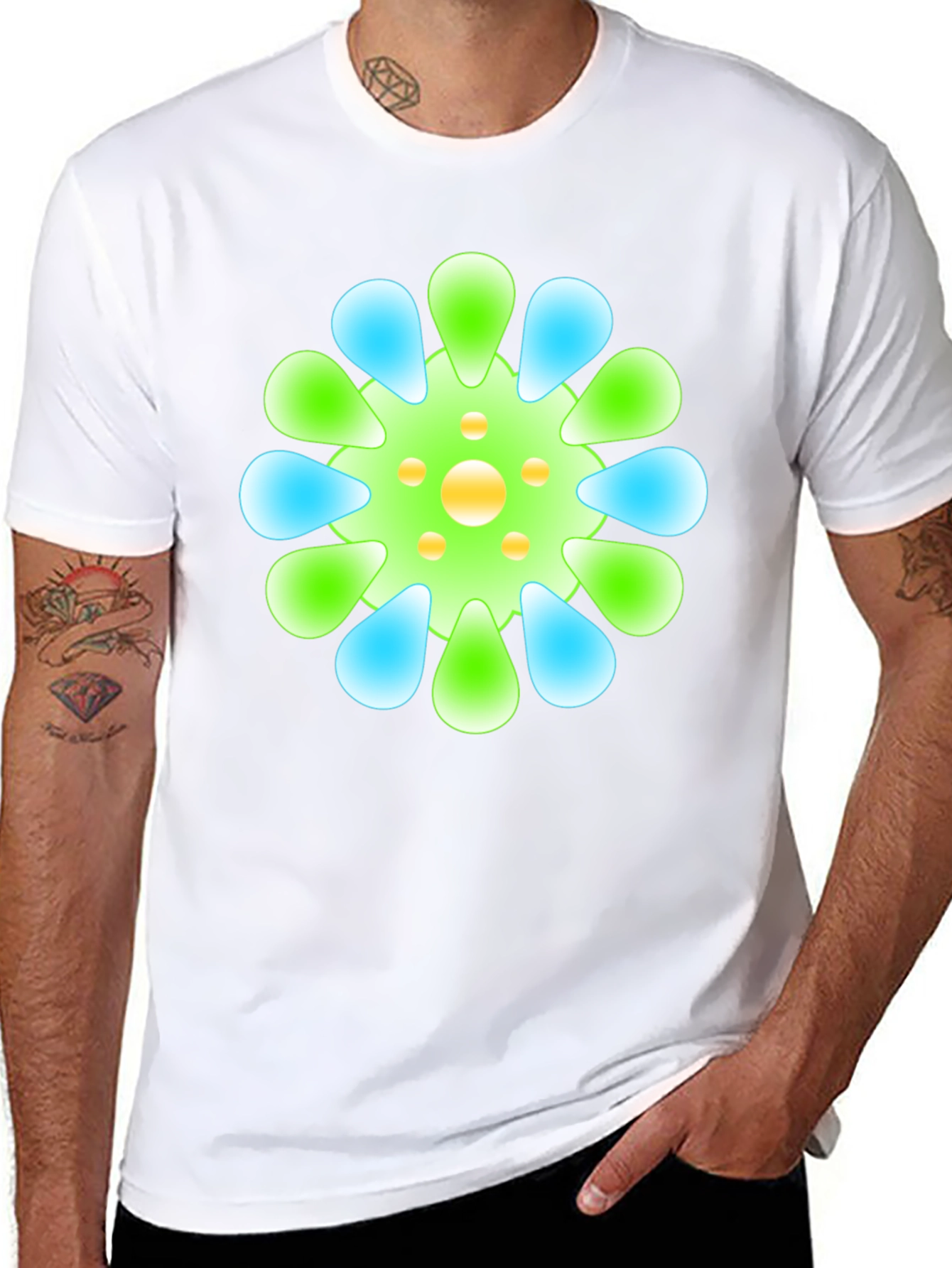Funky Floral Tee - Black Graphic T-Shirt
