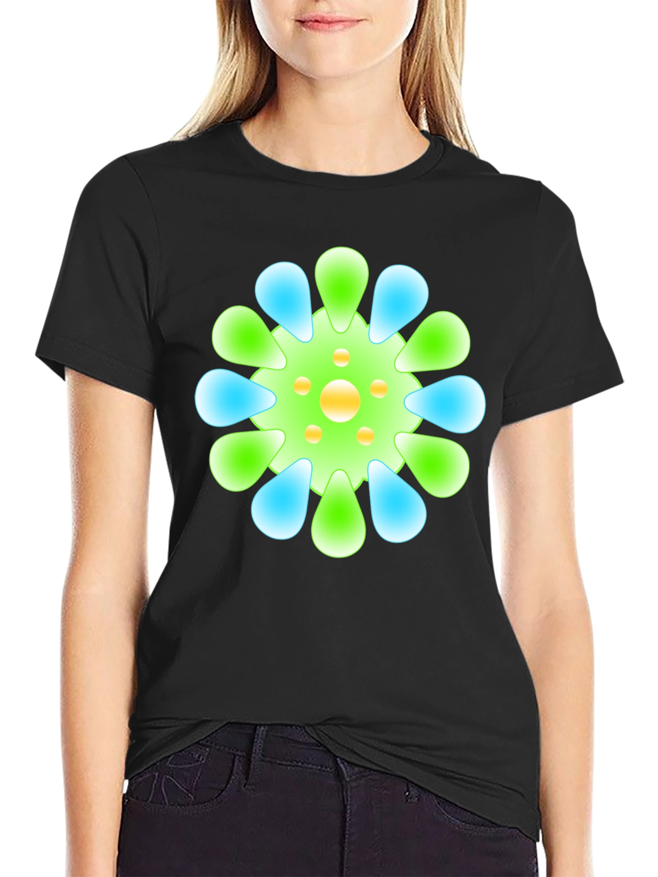Funky Floral Tee - Black Graphic T-Shirt
