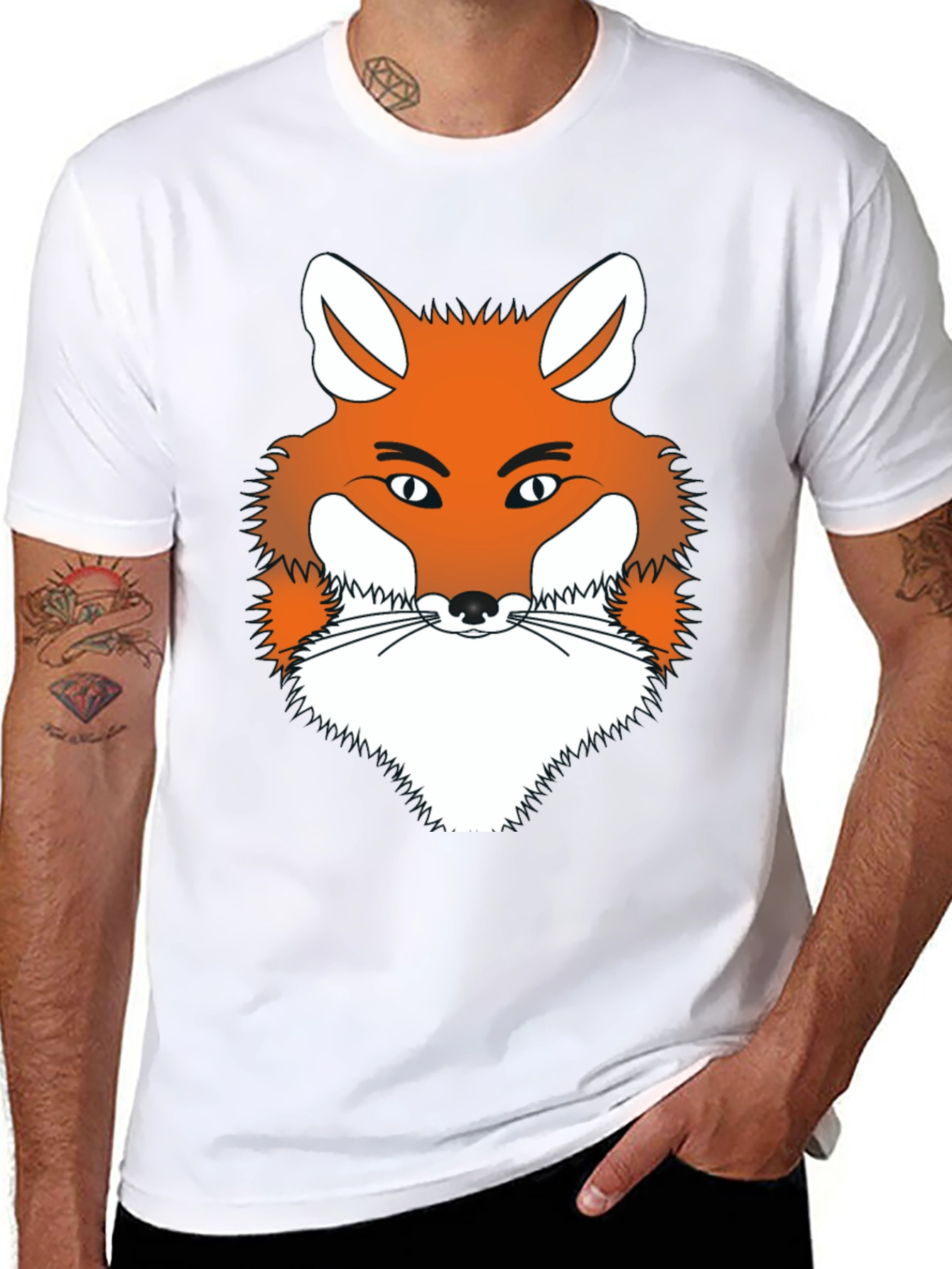 Fox Graphic Tee - Mens Black Crew Neck T-Shirt