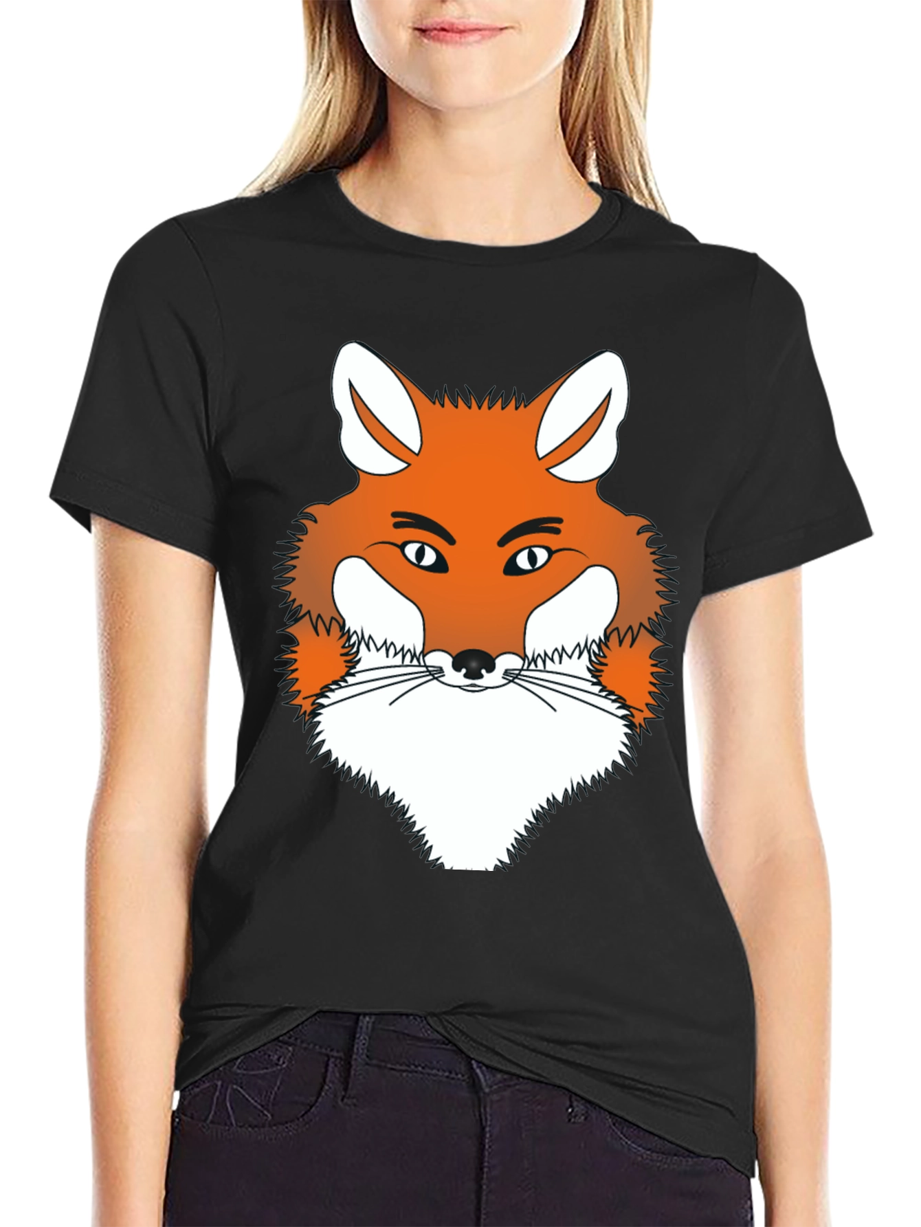 Fox Graphic Tee - Mens Black Crew Neck T-Shirt