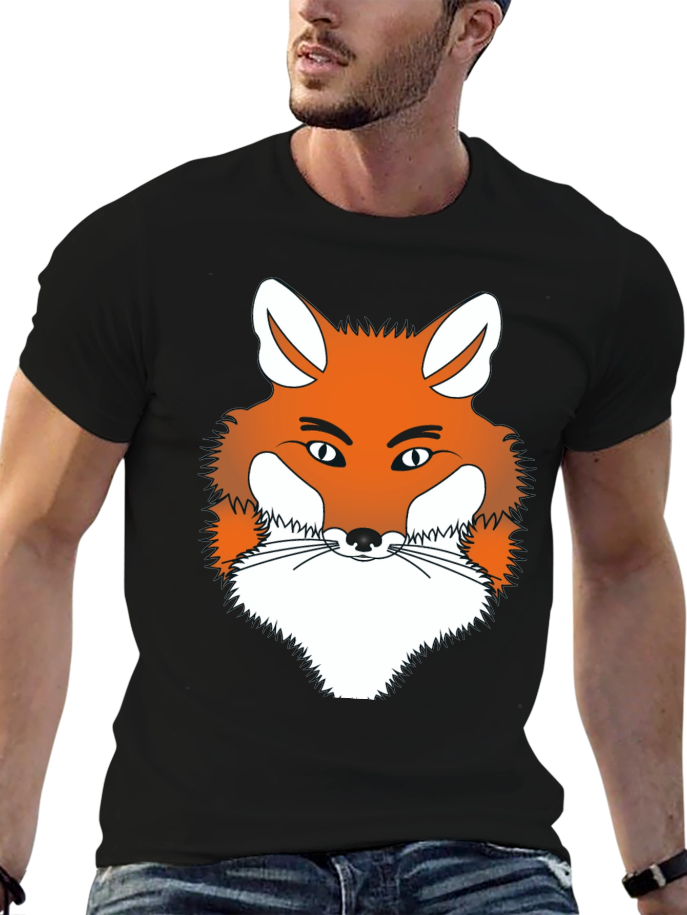 Fox Graphic Tee - Mens Black Crew Neck T-Shirt