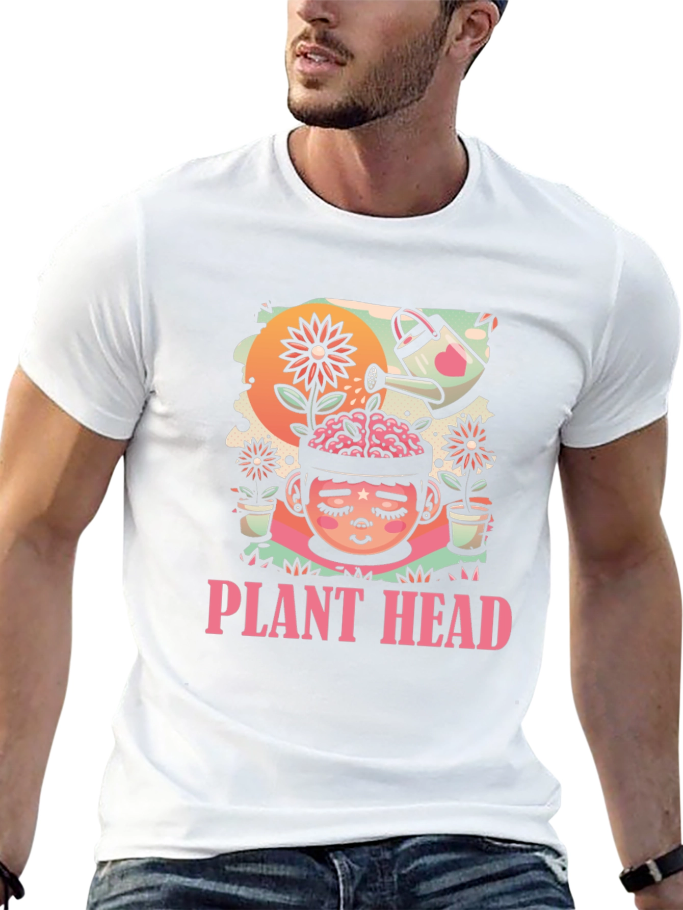 Plant Head Graphic Tee - Unique Nature Inspired Design