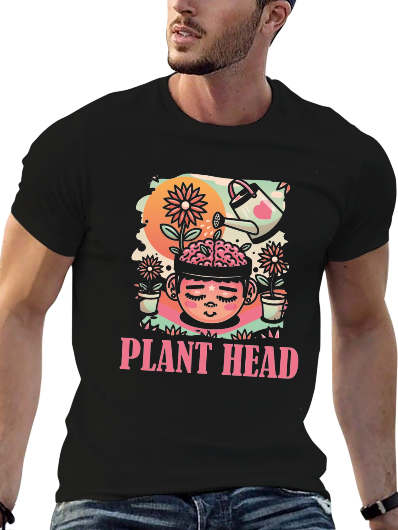 Plant Head Graphic Tee - Unique Nature Inspired Design