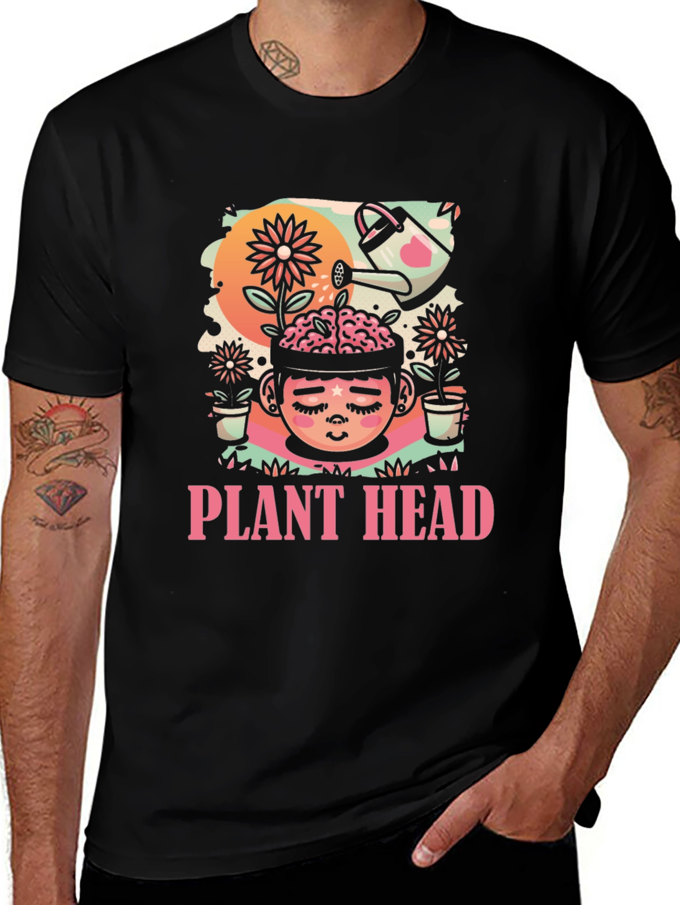 Plant Head Graphic Tee - Unique Nature Inspired Design