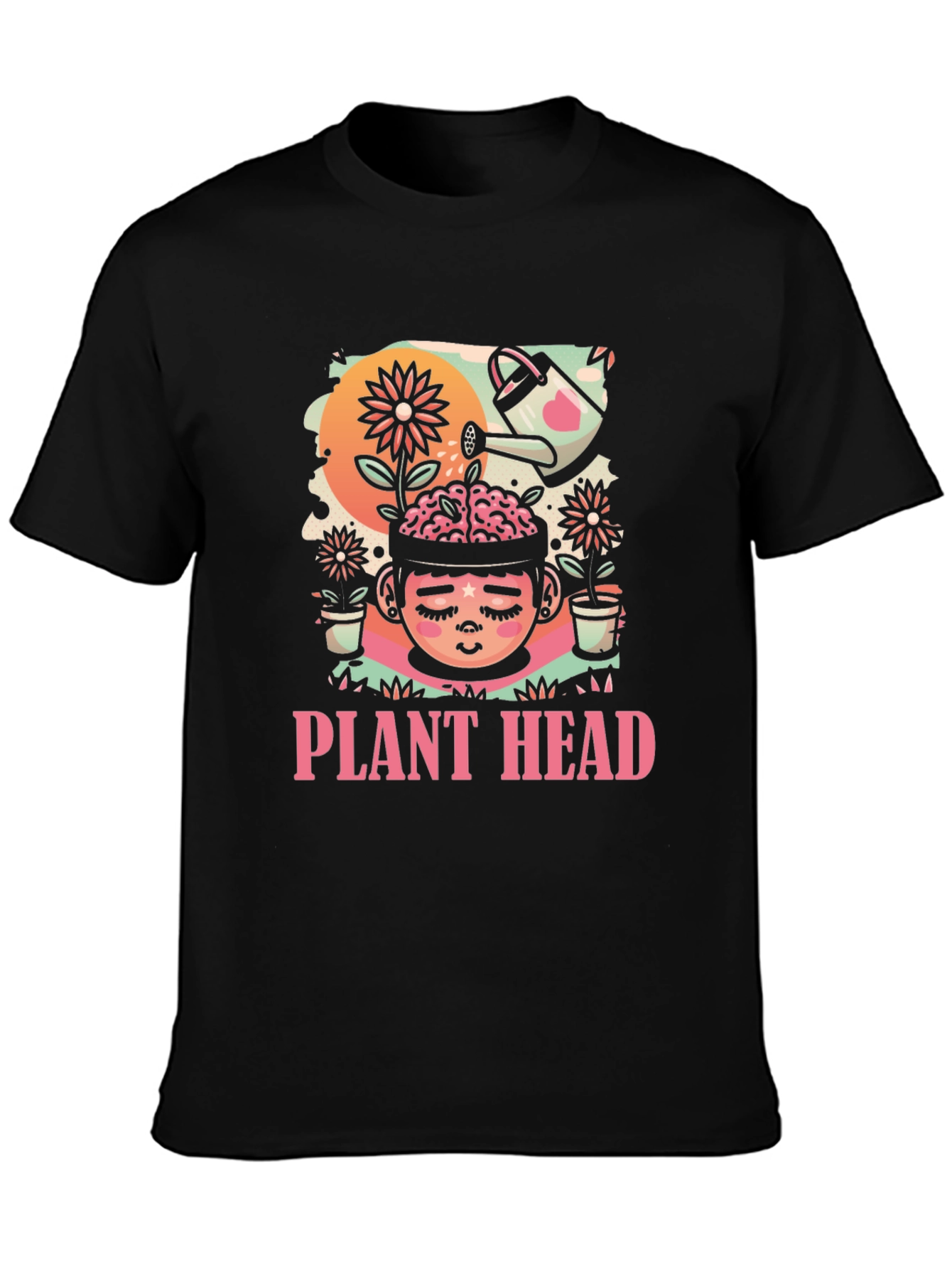 Plant Head Graphic Tee - Unique Nature Inspired Design