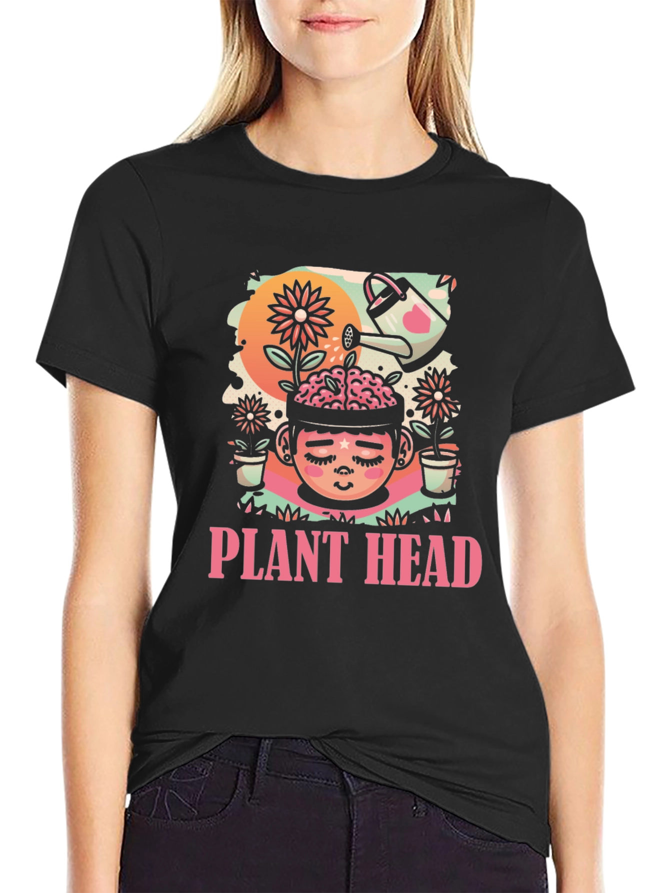 Plant Head Graphic Tee - Unique Nature Inspired Design