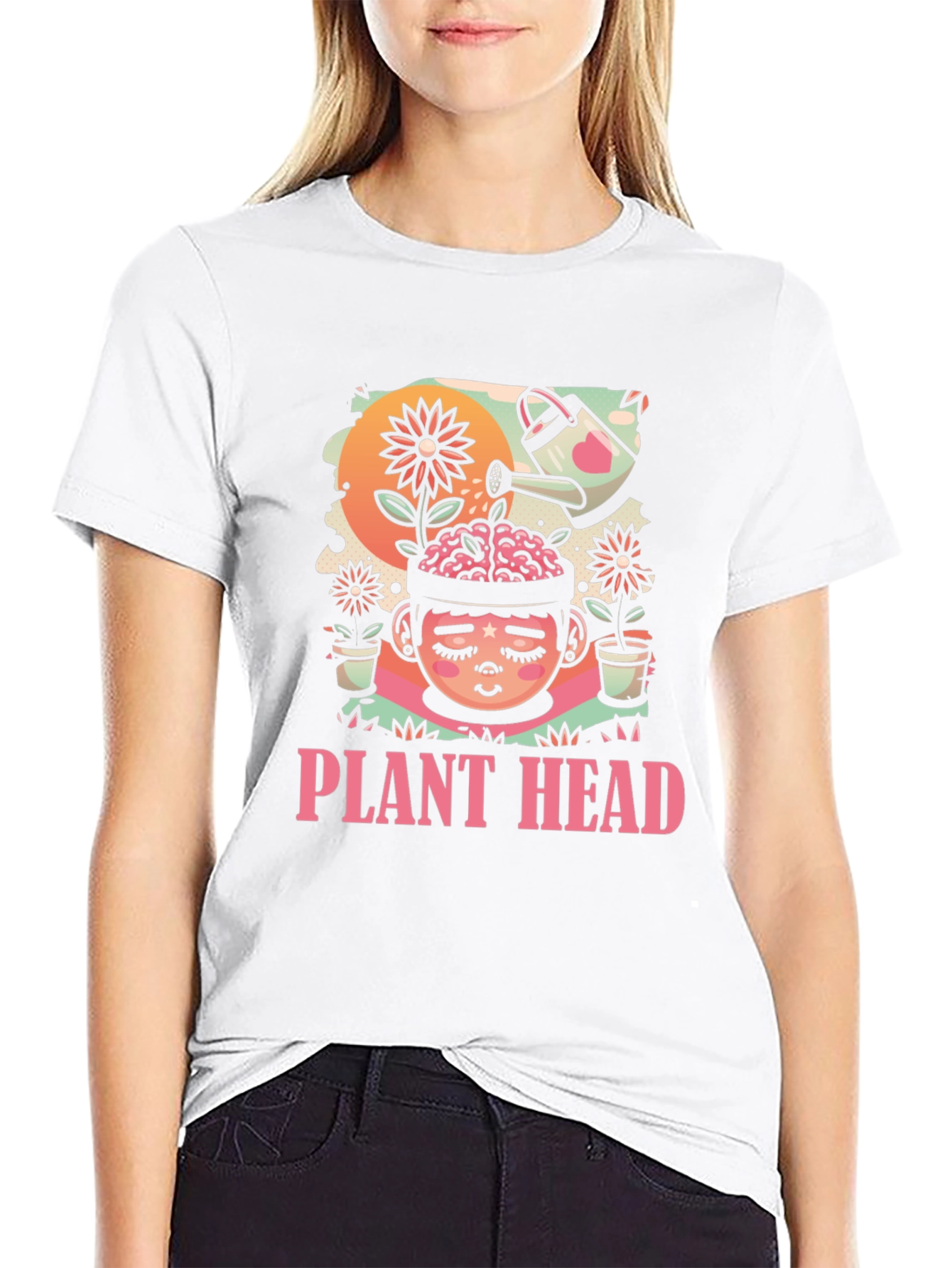 Plant Head Graphic Tee - Unique Nature Inspired Design