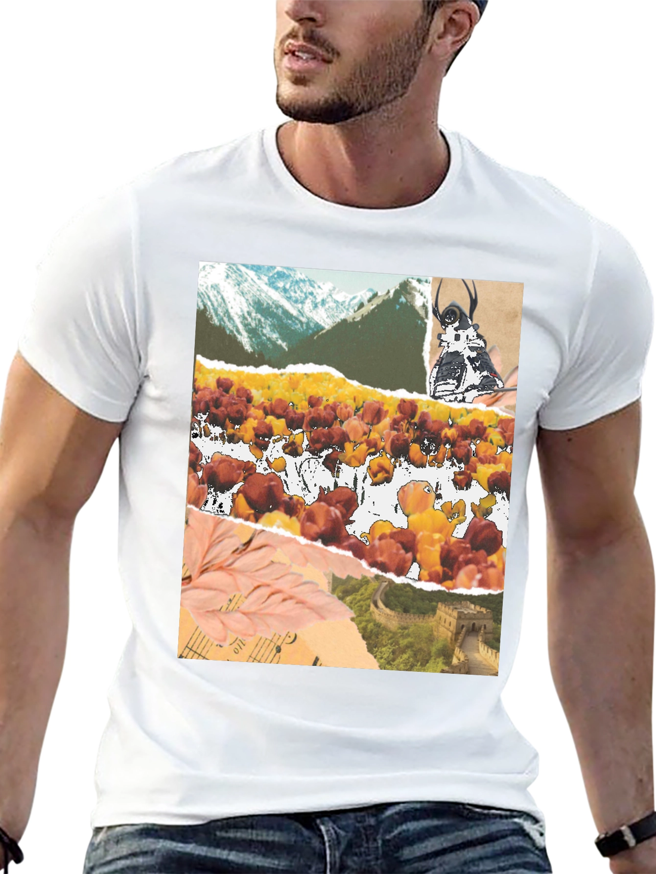 Collage Print Black T-Shirt