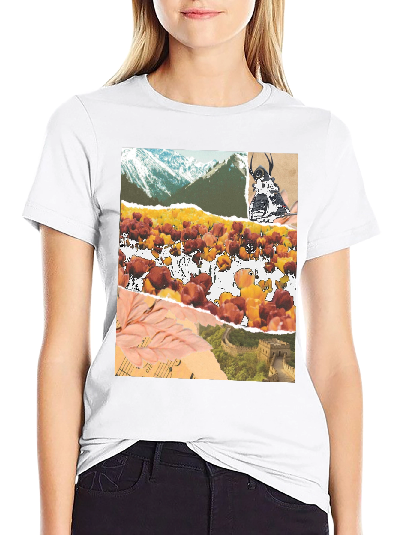 Collage Print Black T-Shirt