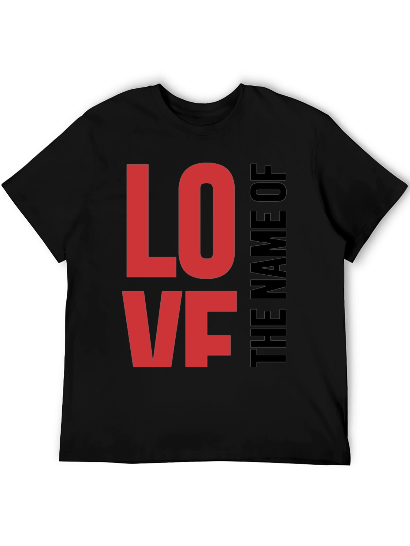 Love Graphic Black Tee for Men