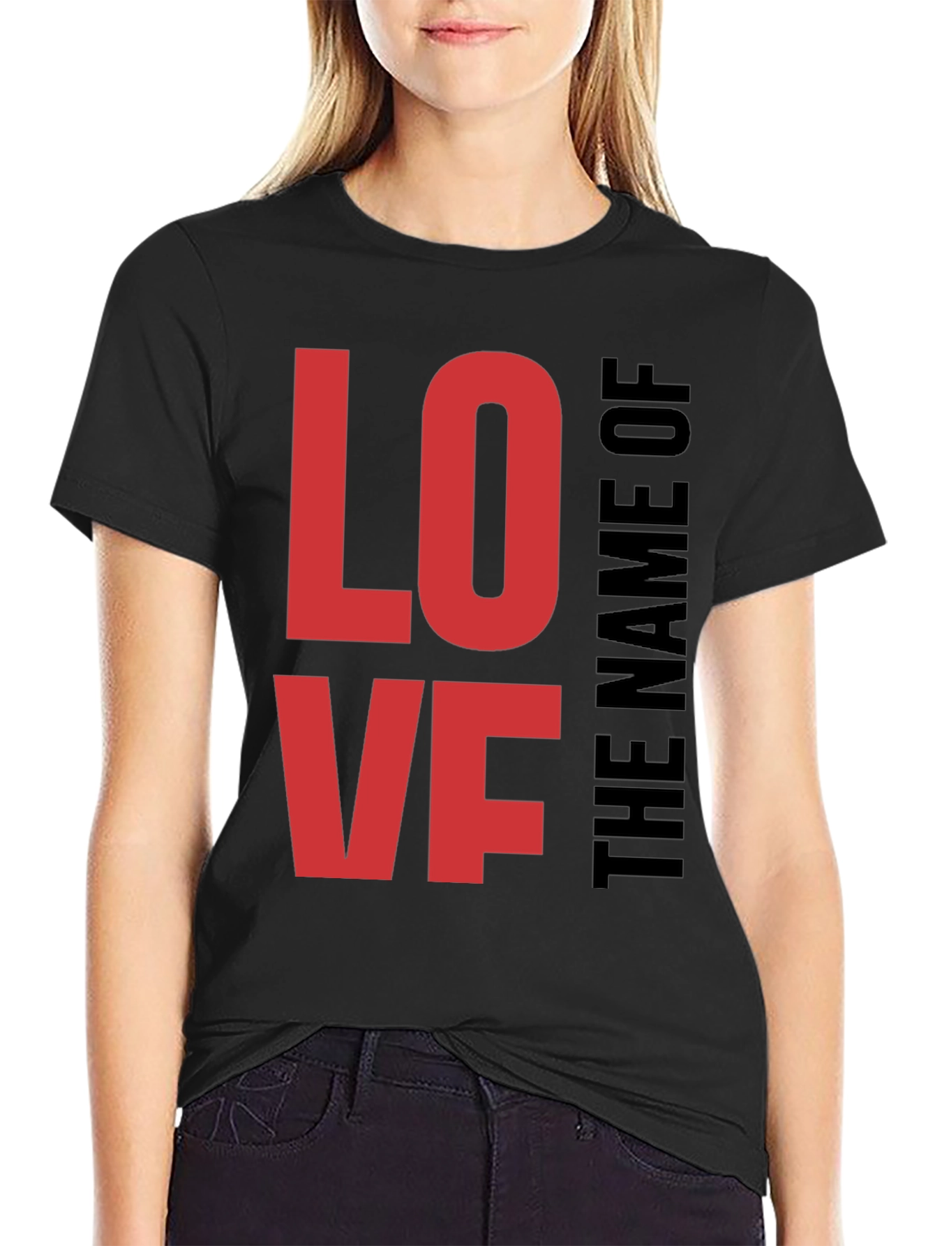 Love Graphic Black Tee for Men