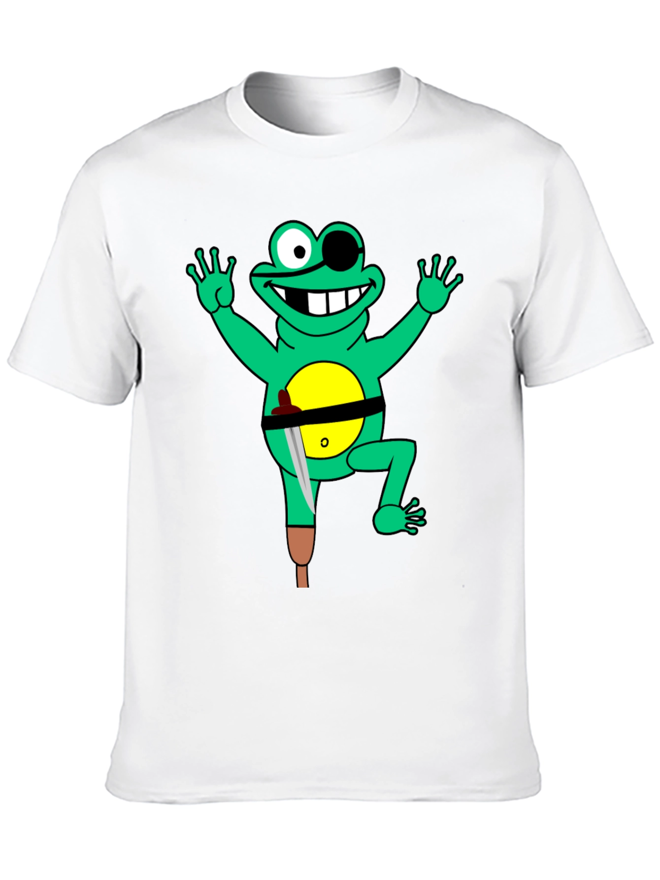 Pirate Frog Graphic Tee - Black Cotton Shirt