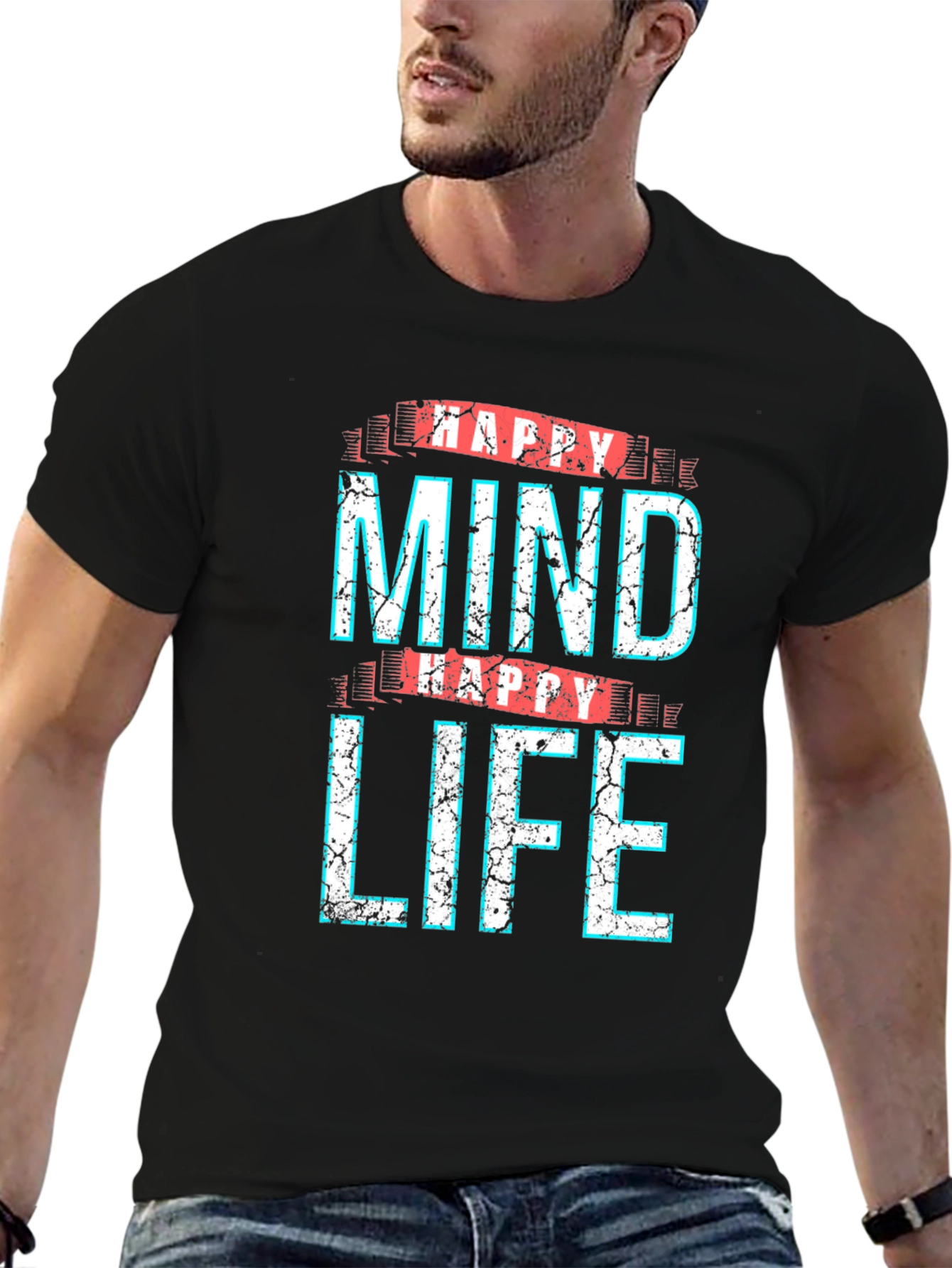 Happy Mind Happy Life Graphic T-Shirt