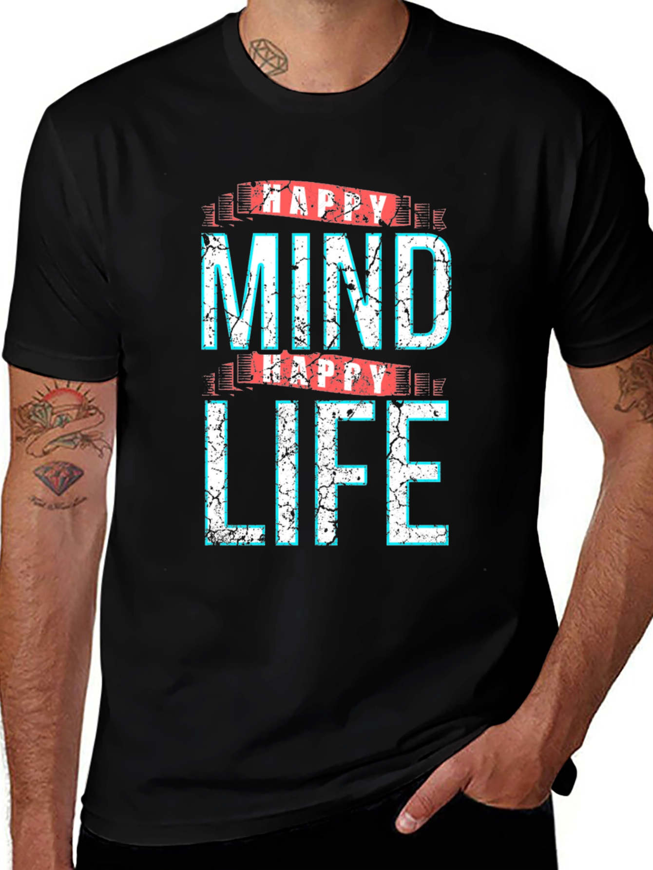 Happy Mind Happy Life Graphic T-Shirt