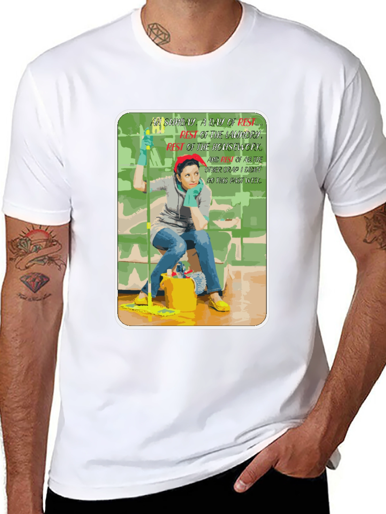 Funny Housework Humor Graphic T-Shirt