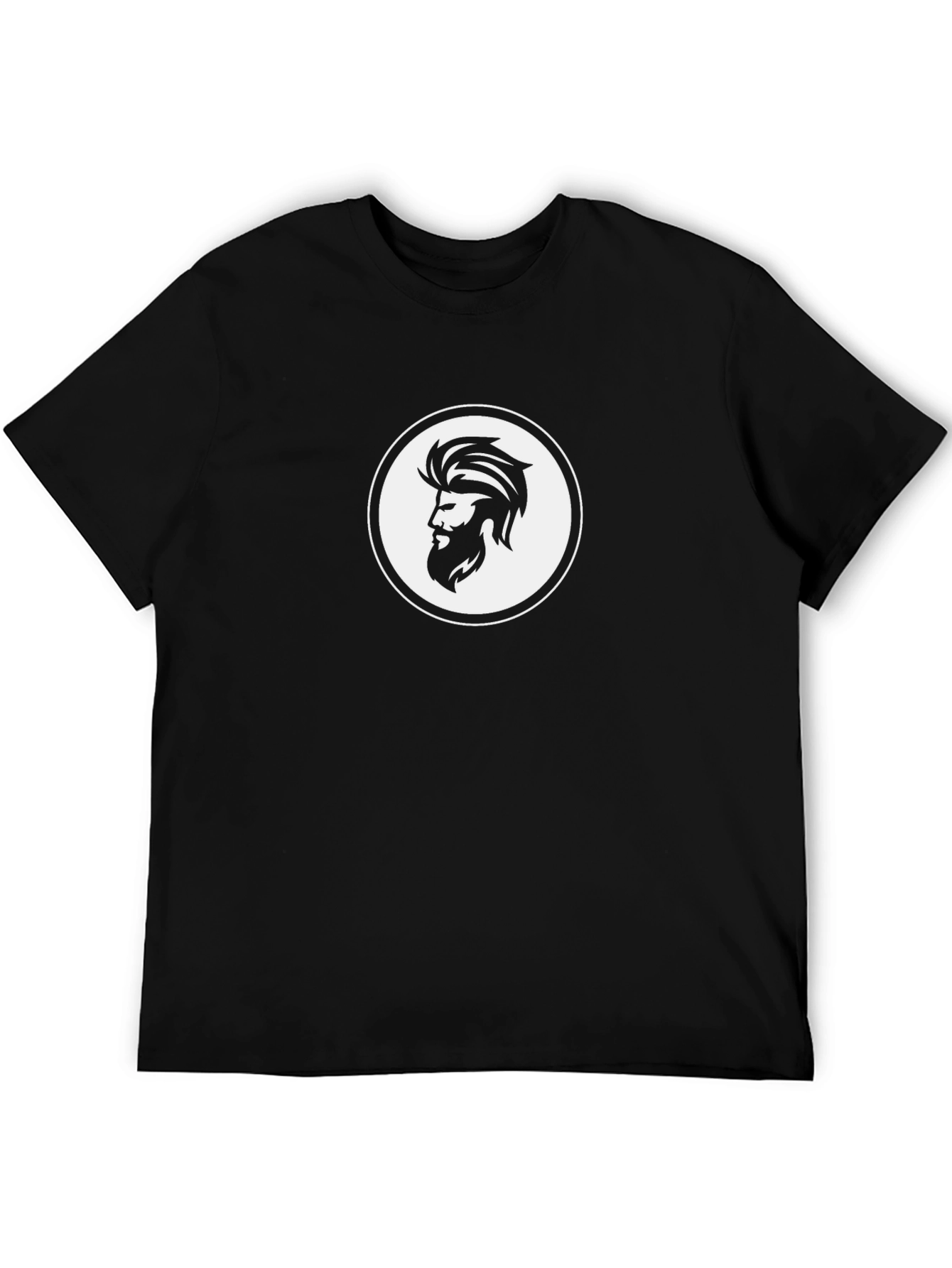 Bearded Man Logo Black T-Shirt
