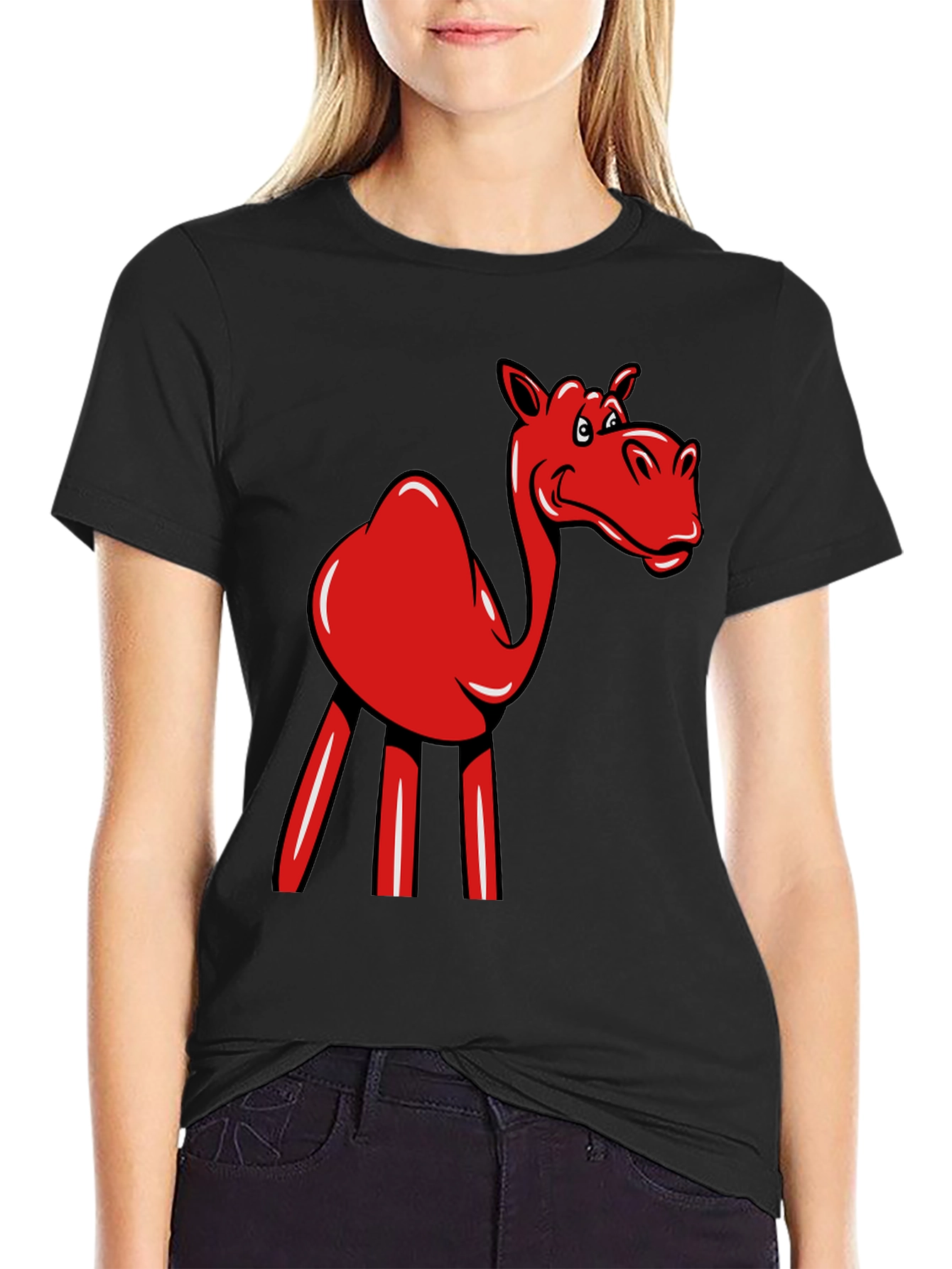 Red Camel Graphic Tee - Novelty Fun Shirt