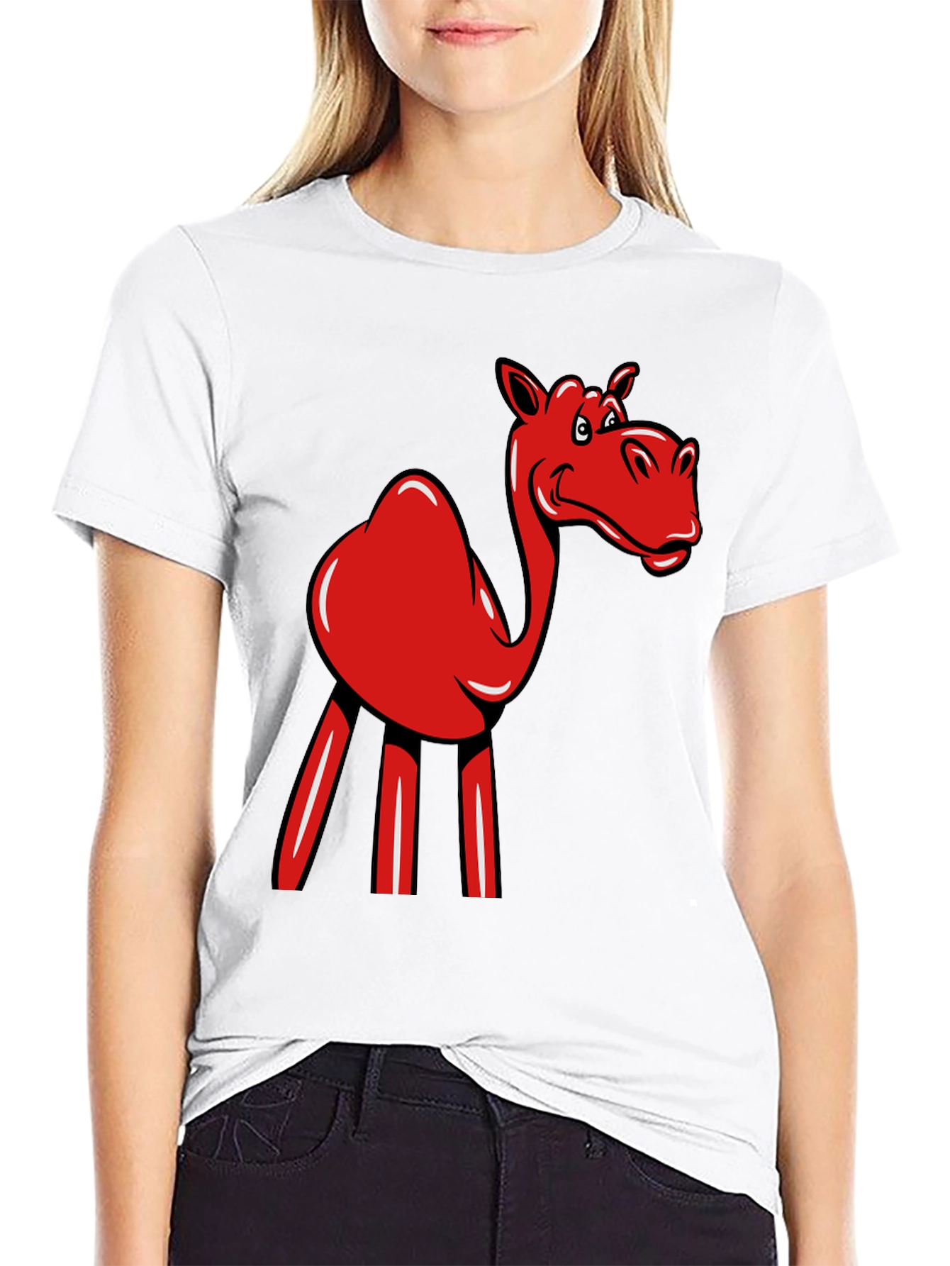 Red Camel Graphic Tee - Novelty Fun Shirt