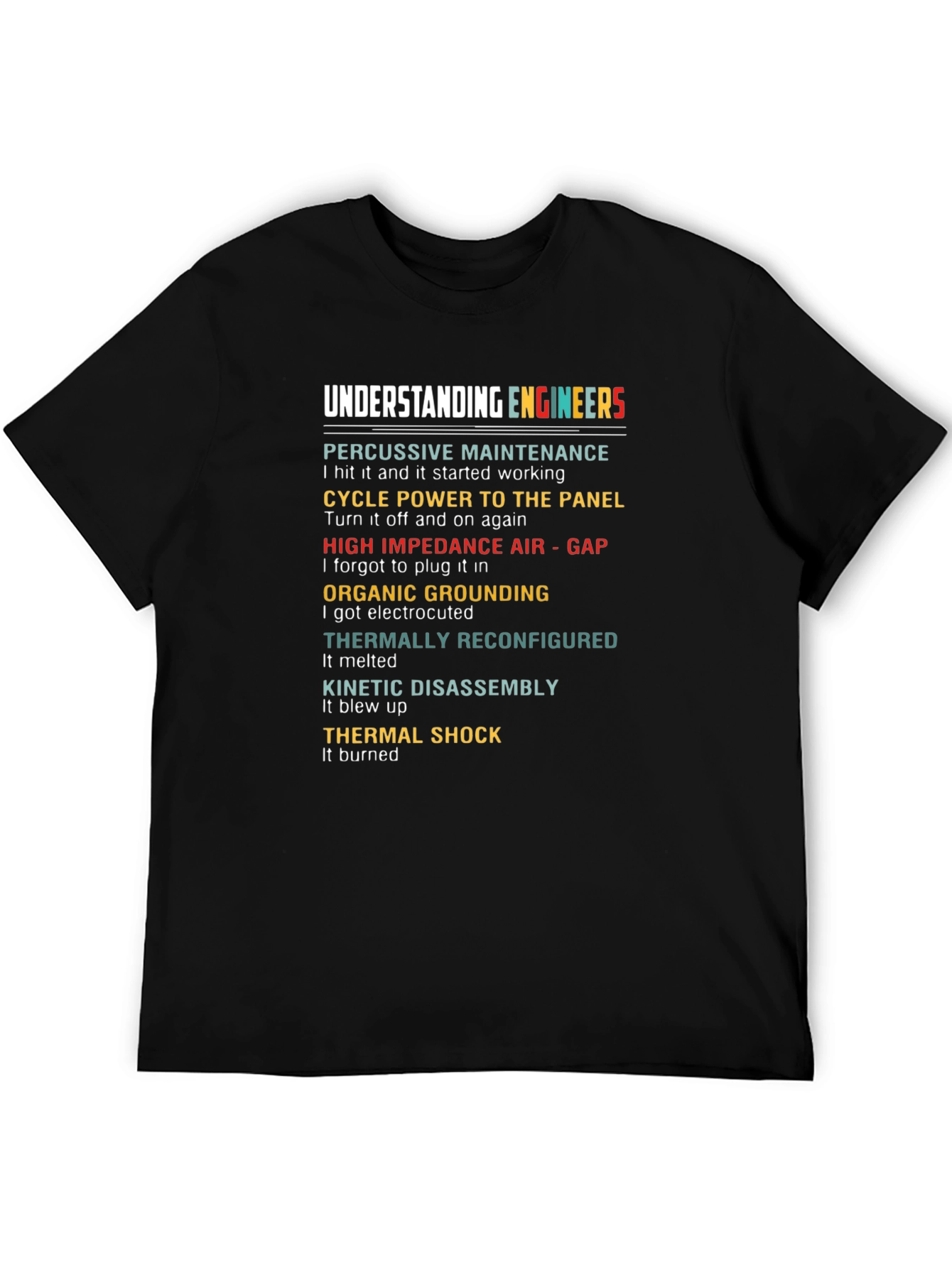 Understanding Engineers Black Humor T-Shirt