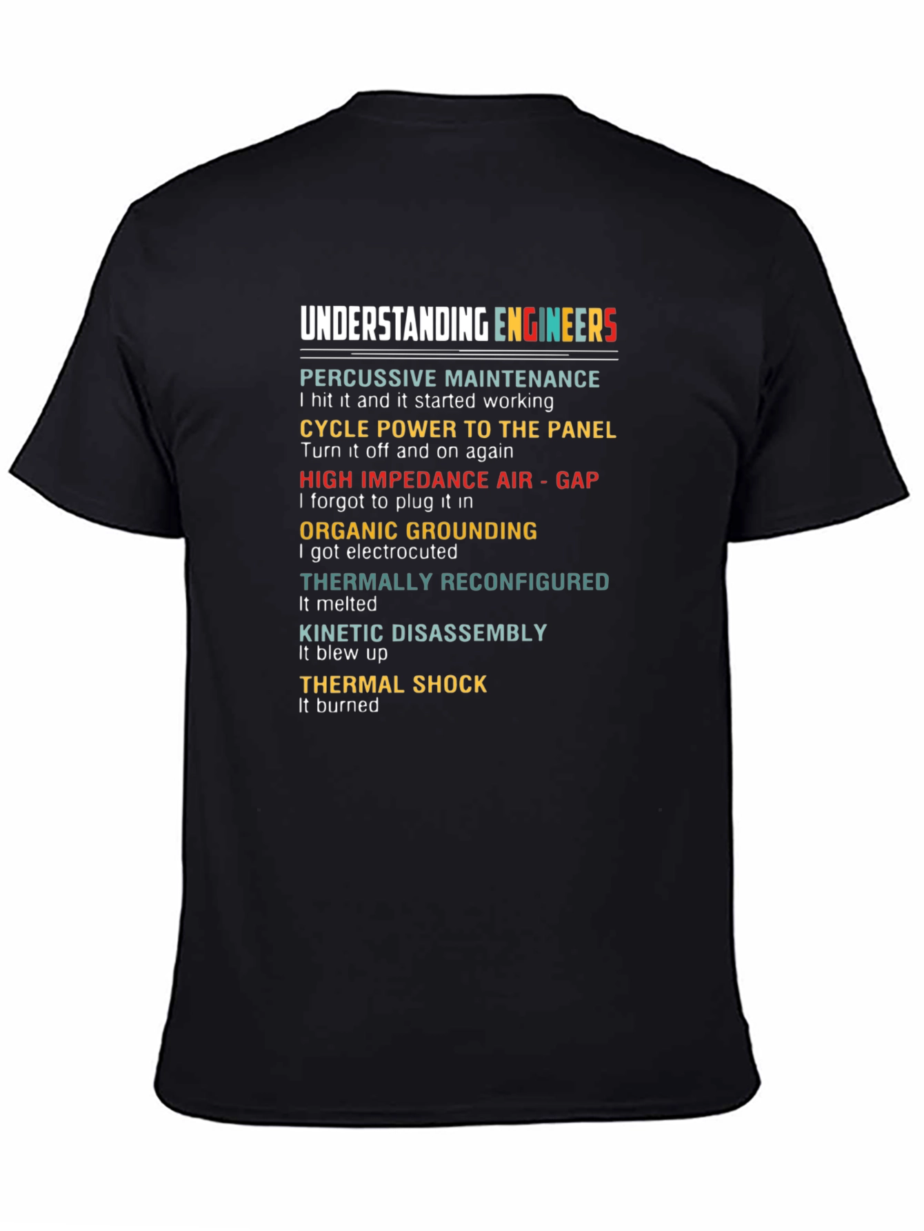 Understanding Engineers Black Humor T-Shirt
