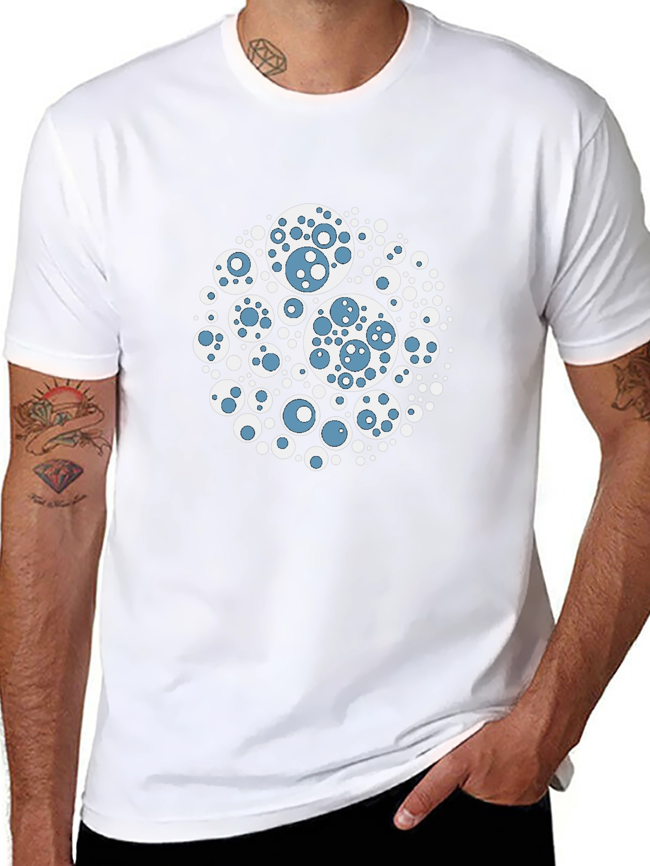 Abstract Circle Design Black T-Shirt