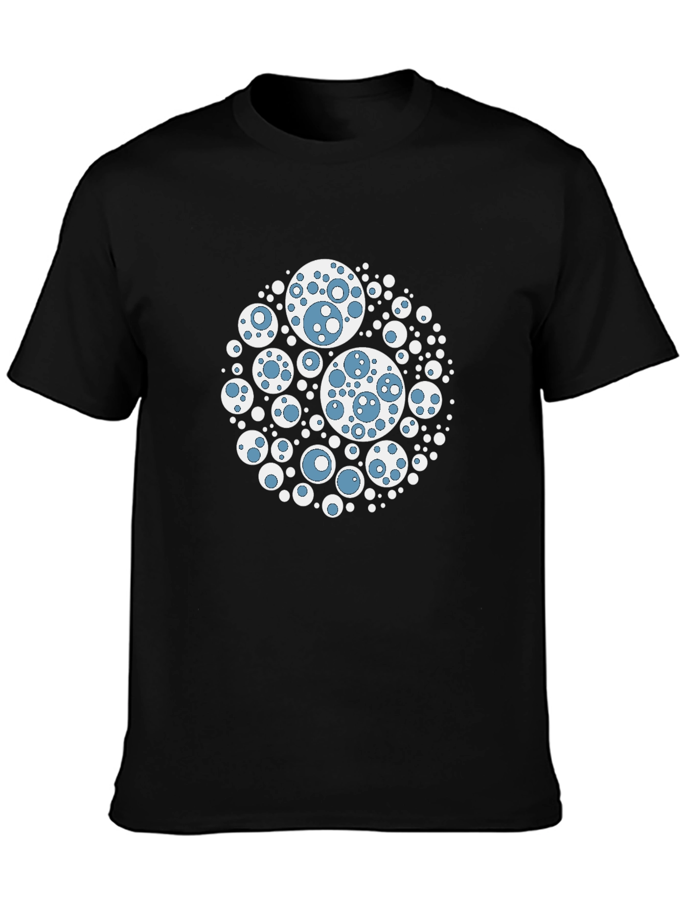Abstract Circle Design Black T-Shirt