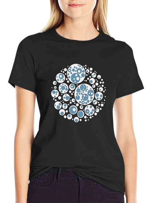 Abstract Circle Design Black T-Shirt
