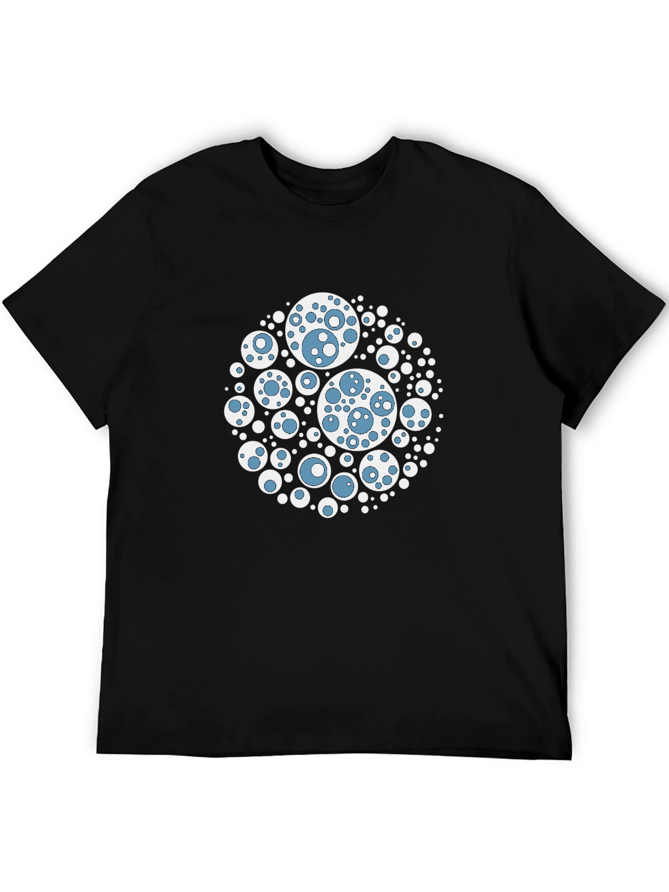 Abstract Circle Design Black T-Shirt