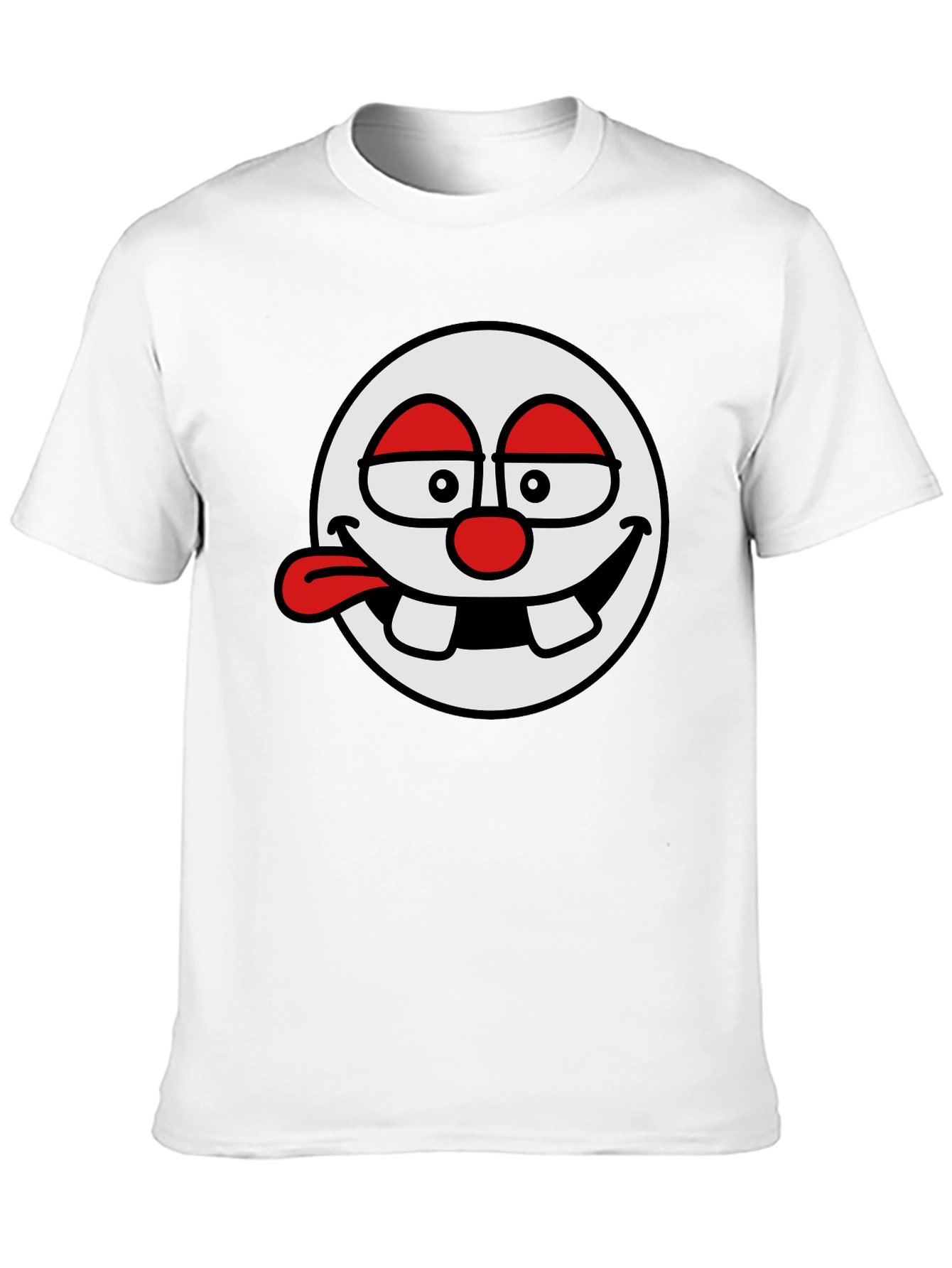 Funny Cartoon Face Black T-Shirt