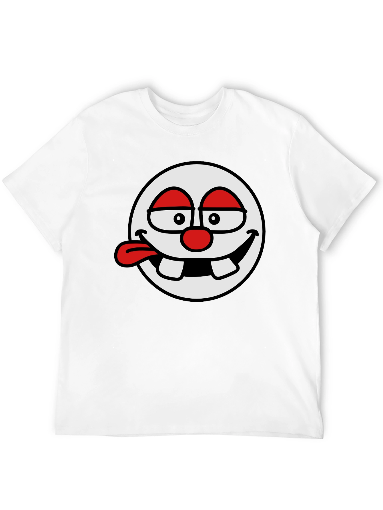 Funny Cartoon Face Black T-Shirt