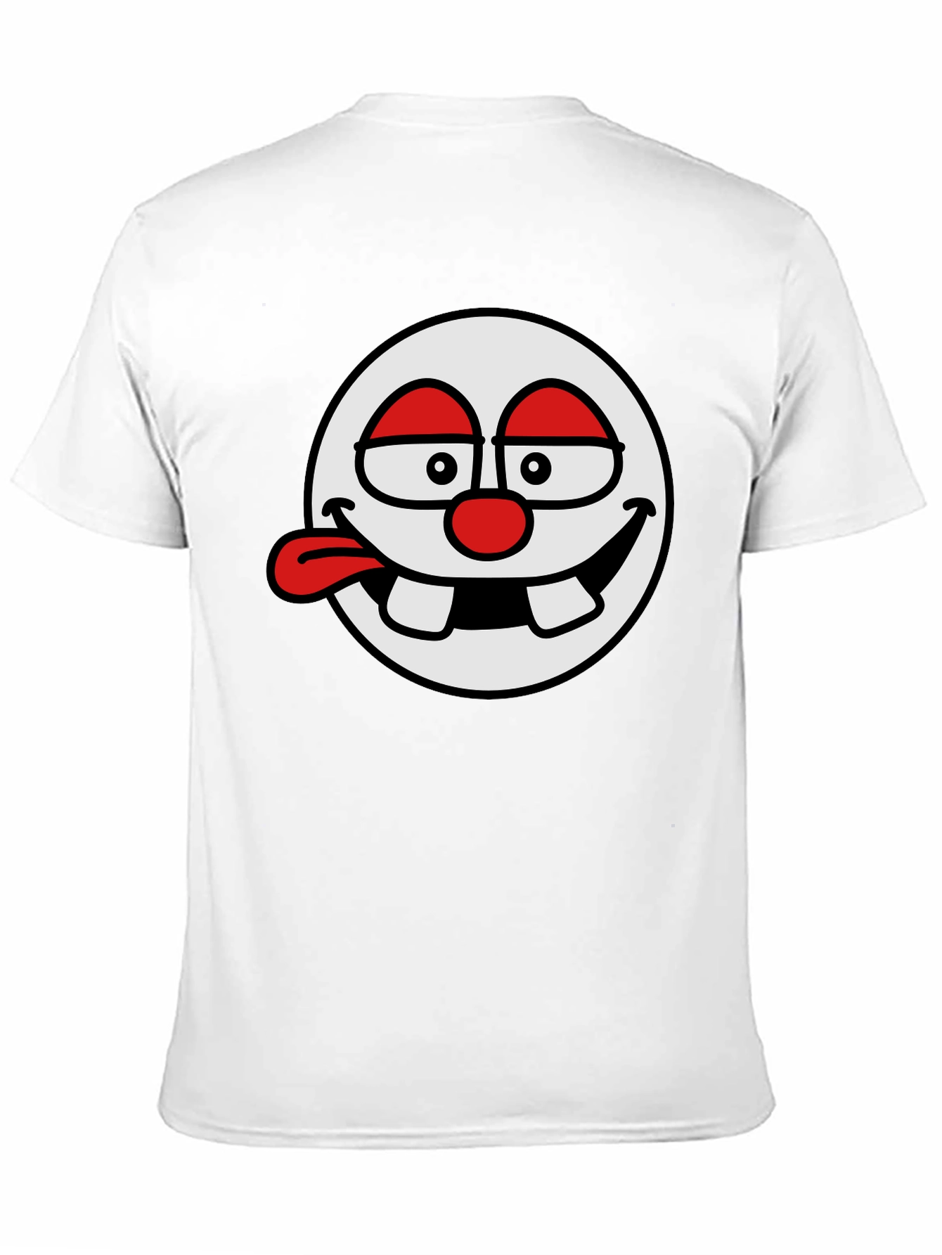 Funny Cartoon Face Black T-Shirt