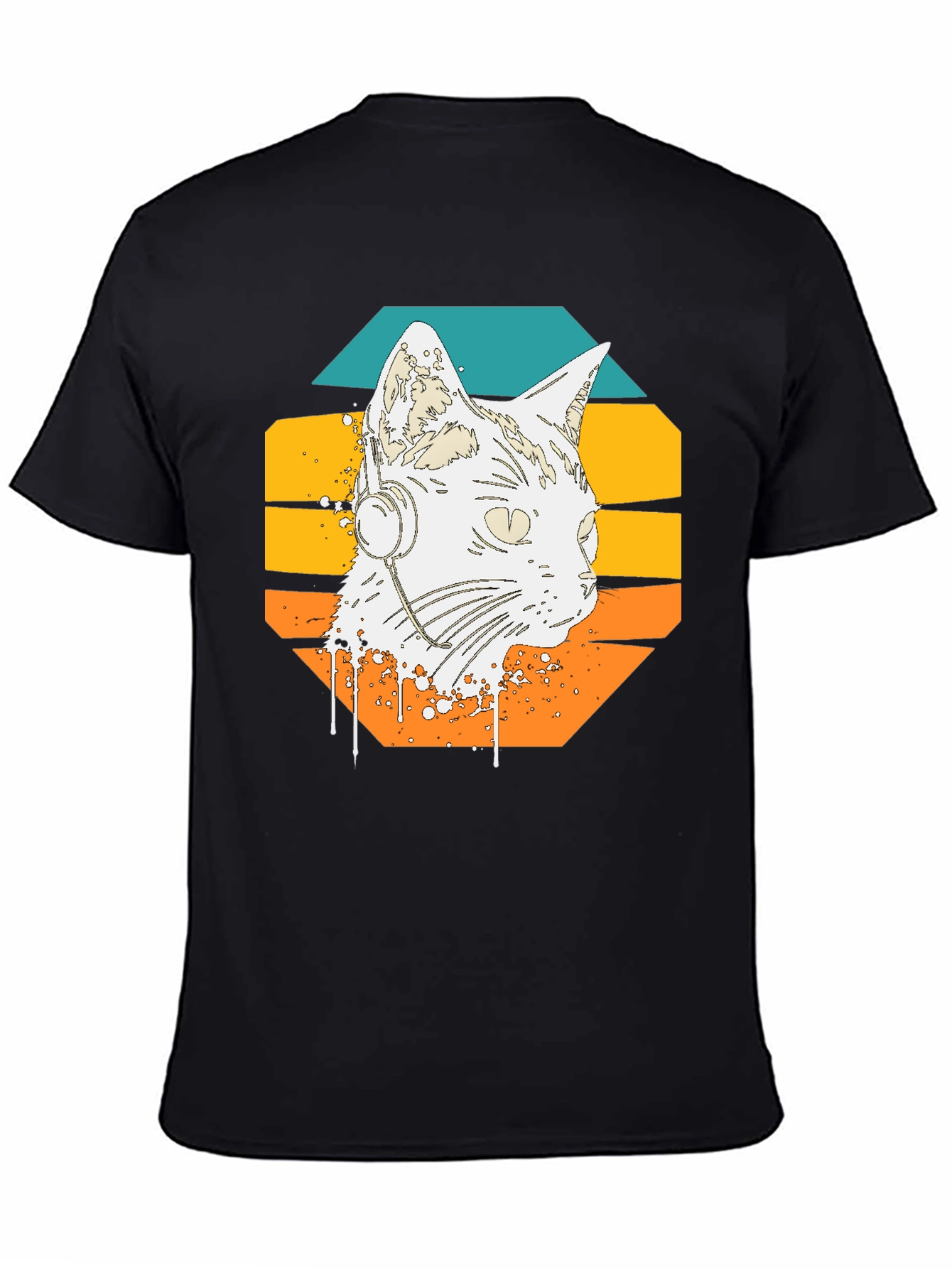 Retro Cat Headphone Graphic Tee
