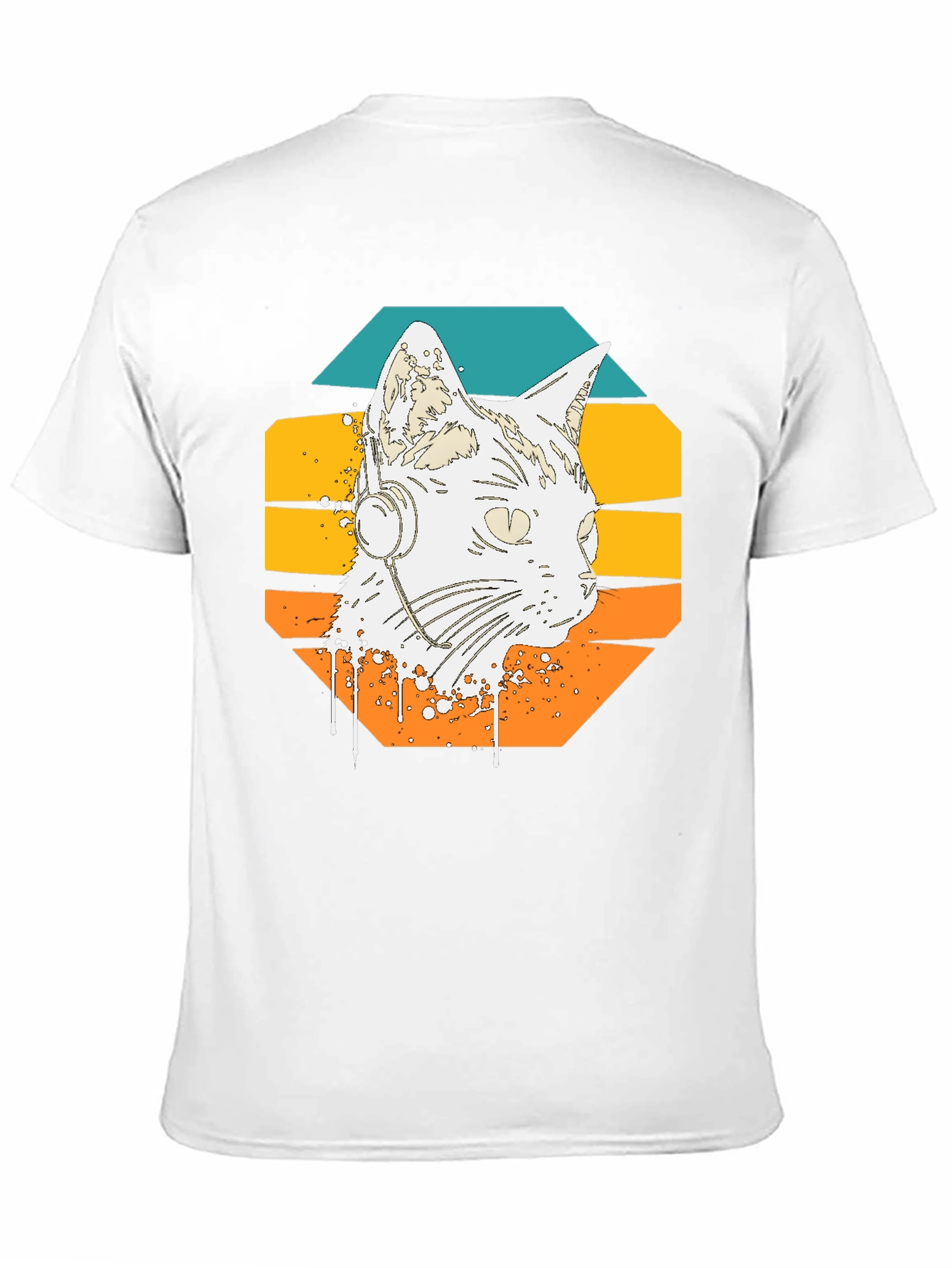 Retro Cat Headphone Graphic Tee