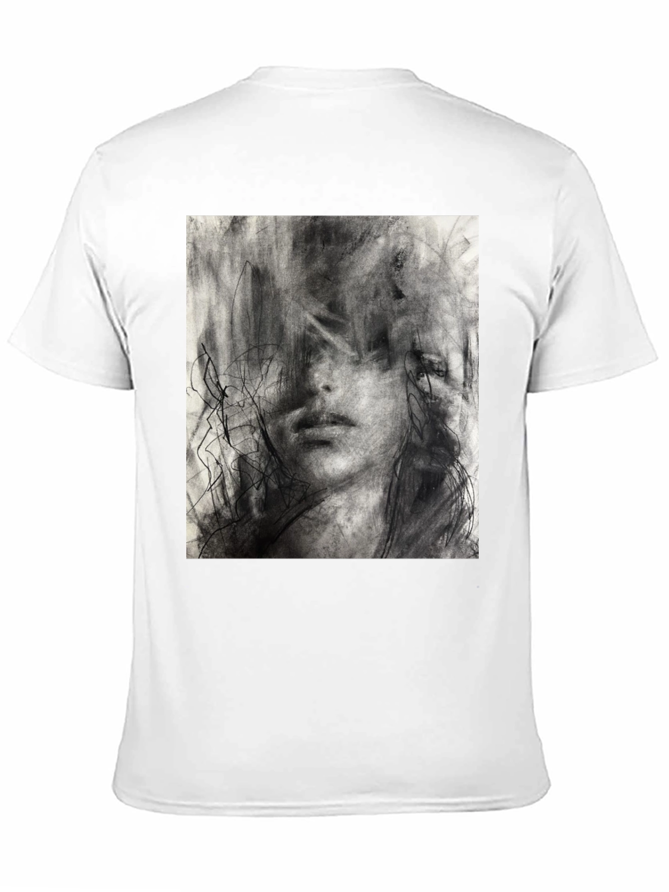 Abstract Charcoal Art Print Black T-Shirt