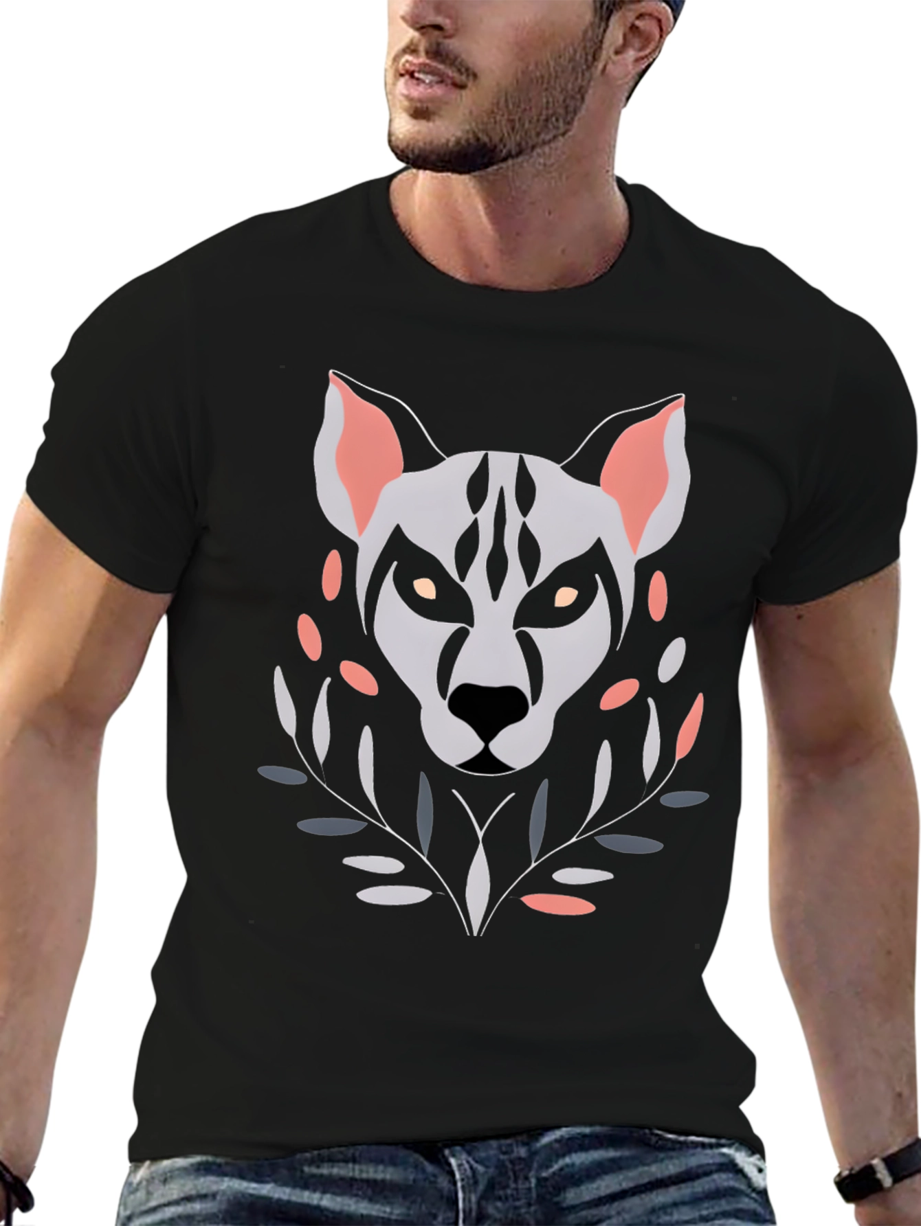 Abstract Wolf Graphic T-Shirt - Unique Art Tee