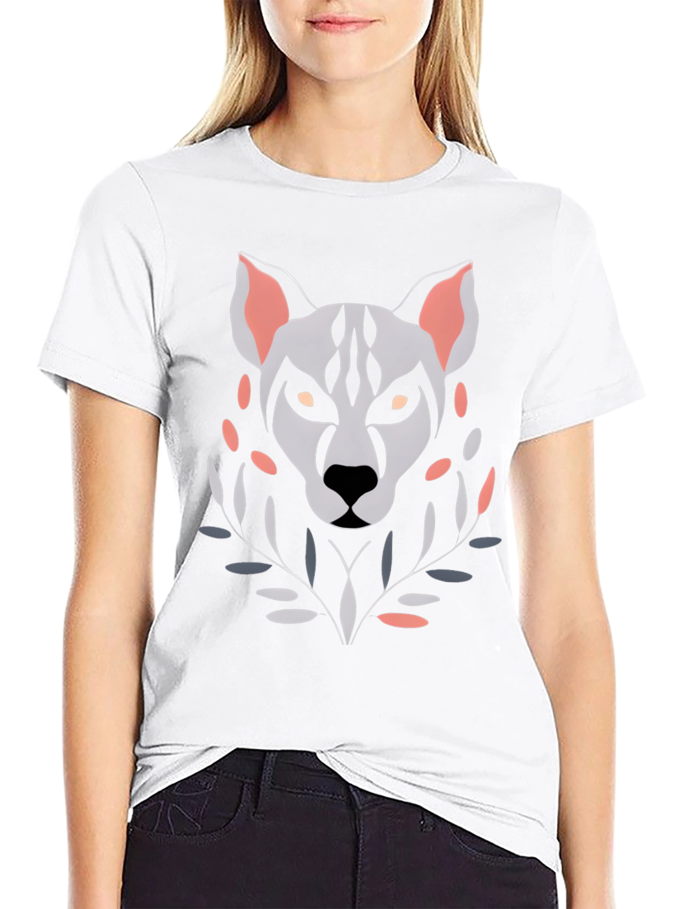 Abstract Wolf Graphic T-Shirt - Unique Art Tee