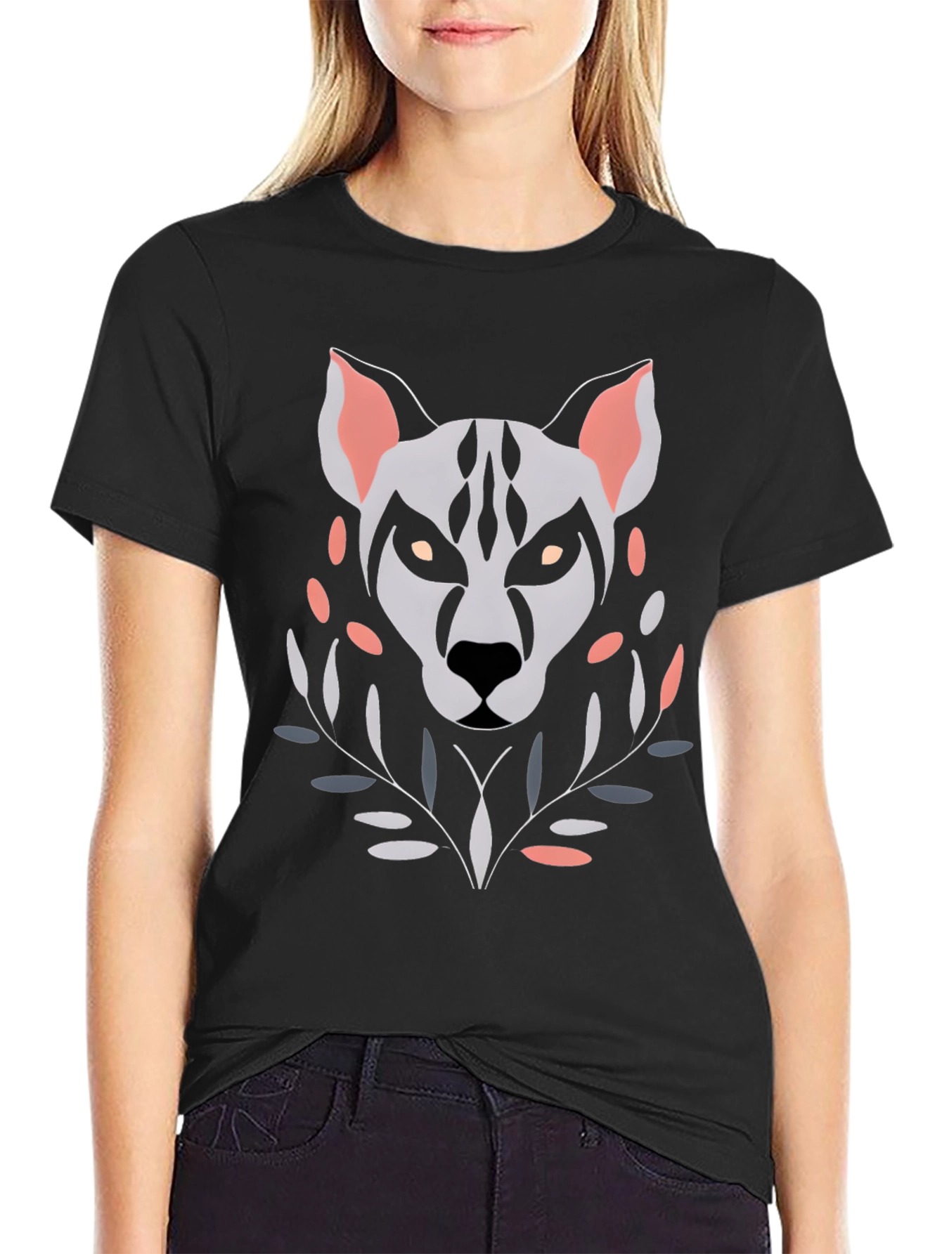 Abstract Wolf Graphic T-Shirt - Unique Art Tee