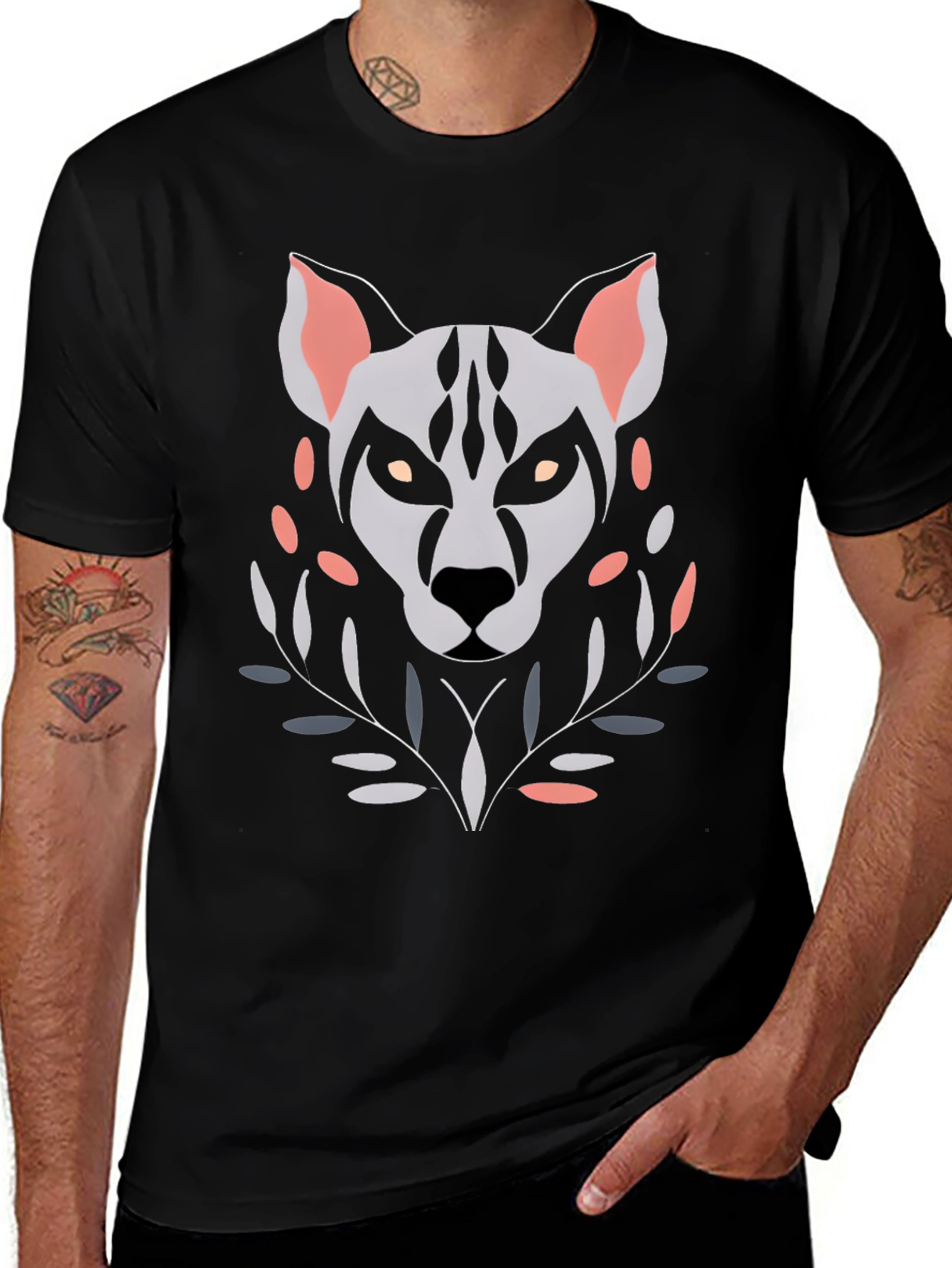 Abstract Wolf Graphic T-Shirt - Unique Art Tee