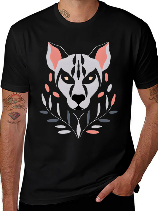 Abstract Wolf Graphic T-Shirt - Unique Art Tee