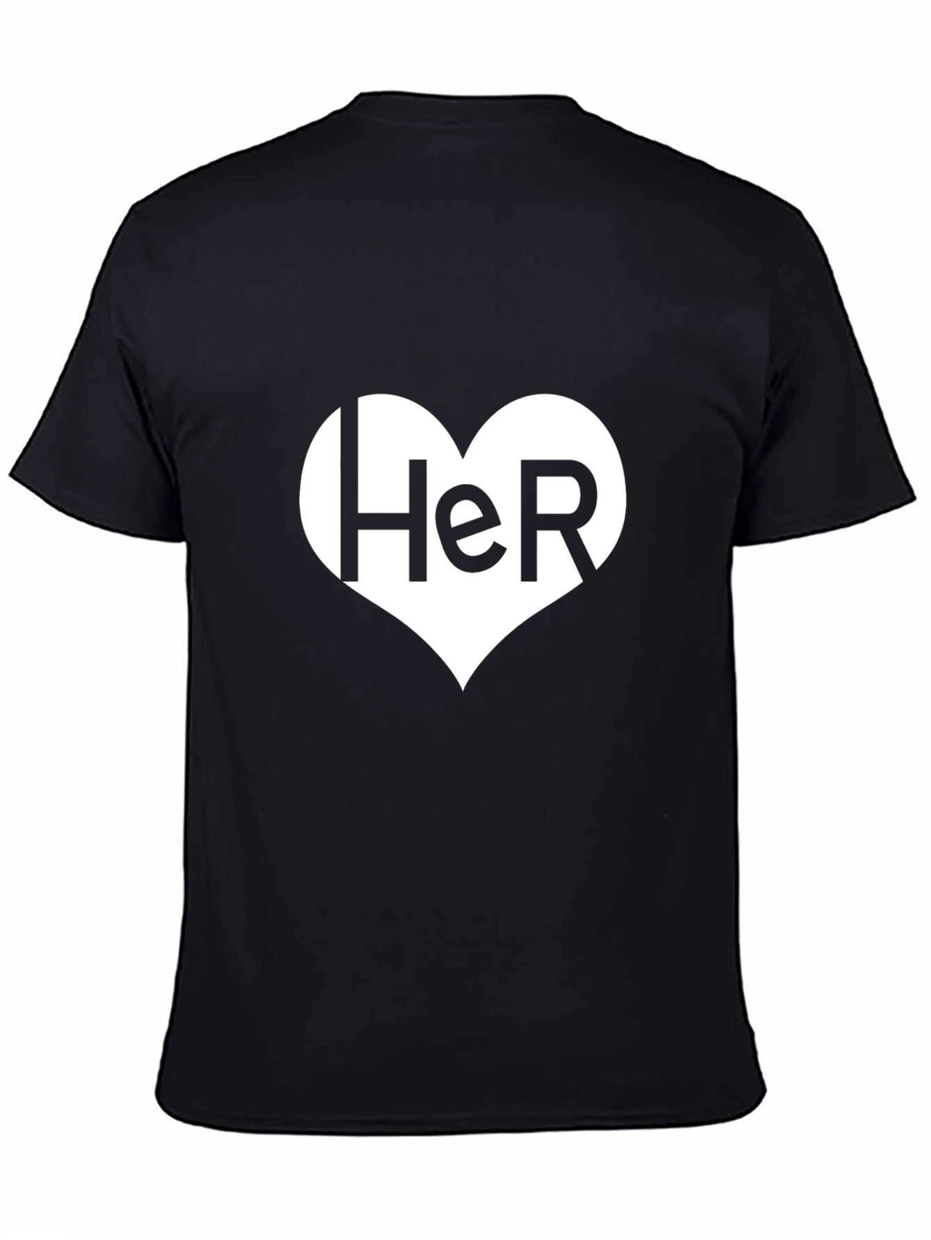 Her Heart T-Shirt - Black Romantic Valentines Gift