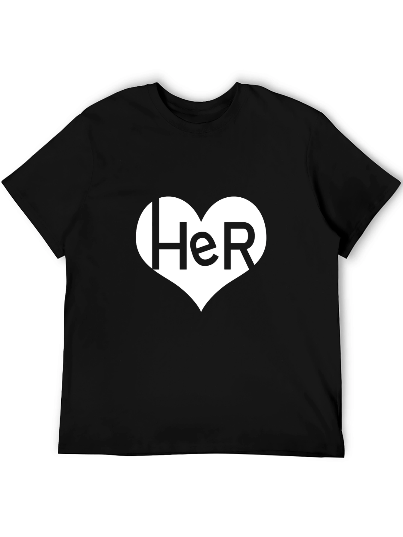 Her Heart T-Shirt - Black Romantic Valentines Gift