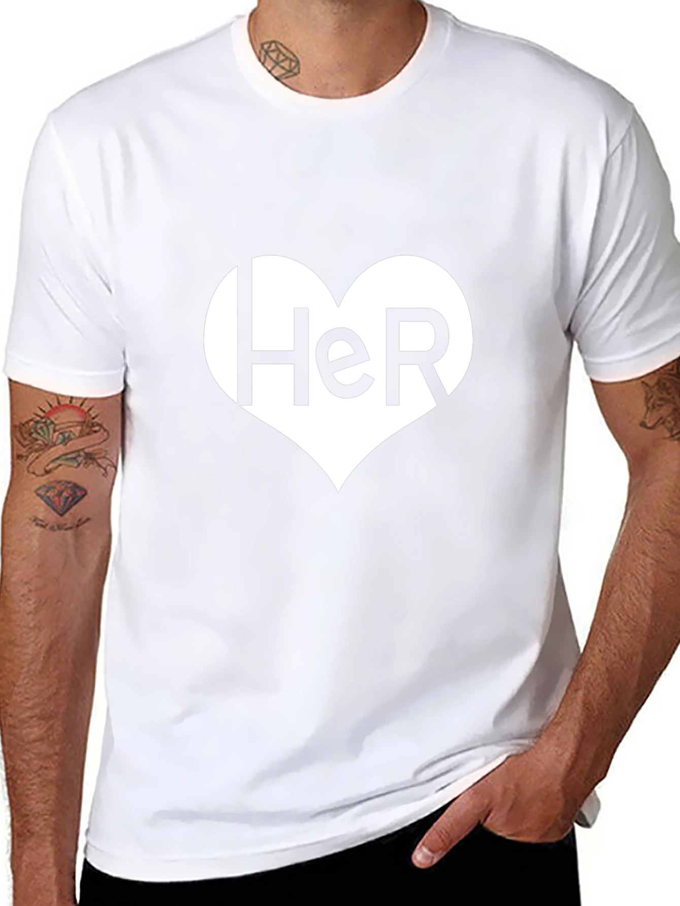 Her Heart T-Shirt - Black Romantic Valentines Gift